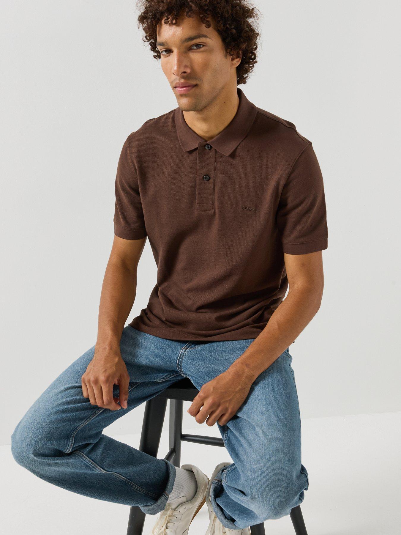 Image 4 of 6 of BOSS Boss Pallas Short Sleeve Polo - Brown