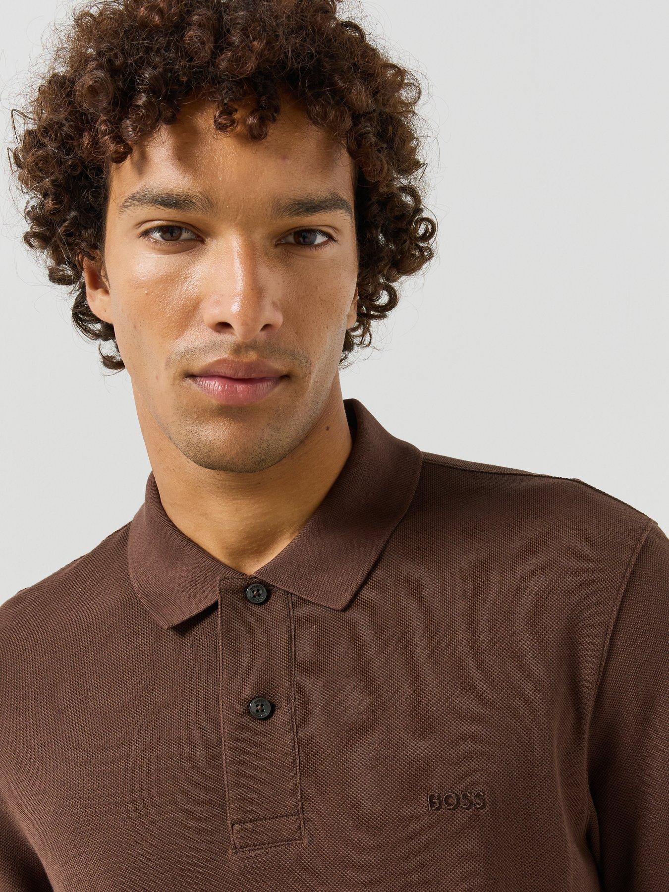 Image 6 of 6 of BOSS Boss Pallas Short Sleeve Polo - Brown