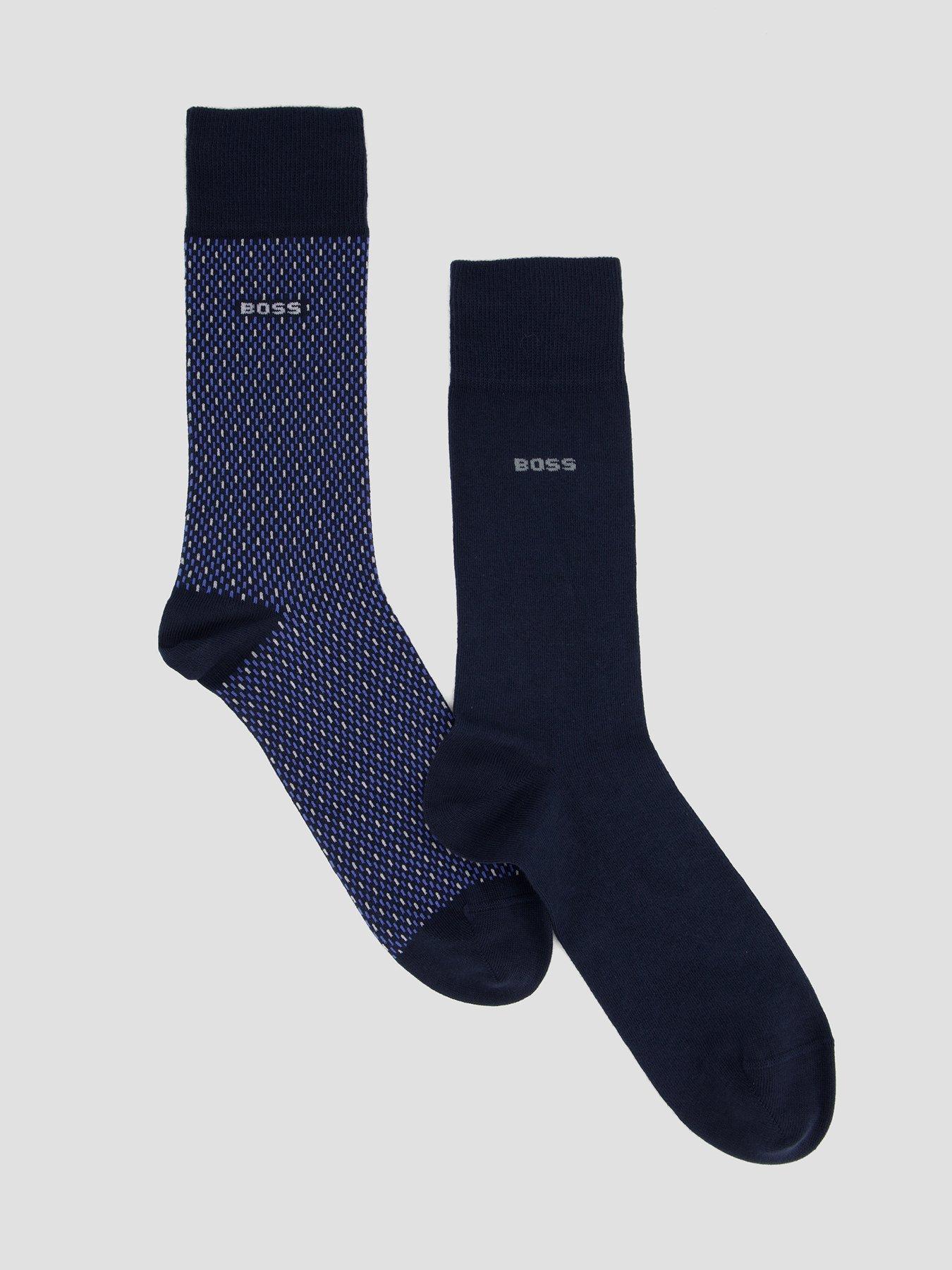 Image 1 of 3 of BOSS 2 Pack Minipattern Crew Socks - Navy