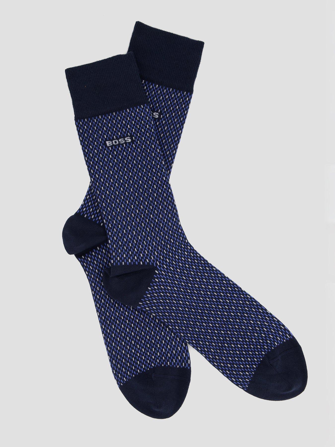 Image 2 of 3 of BOSS 2 Pack Minipattern Crew Socks - Navy