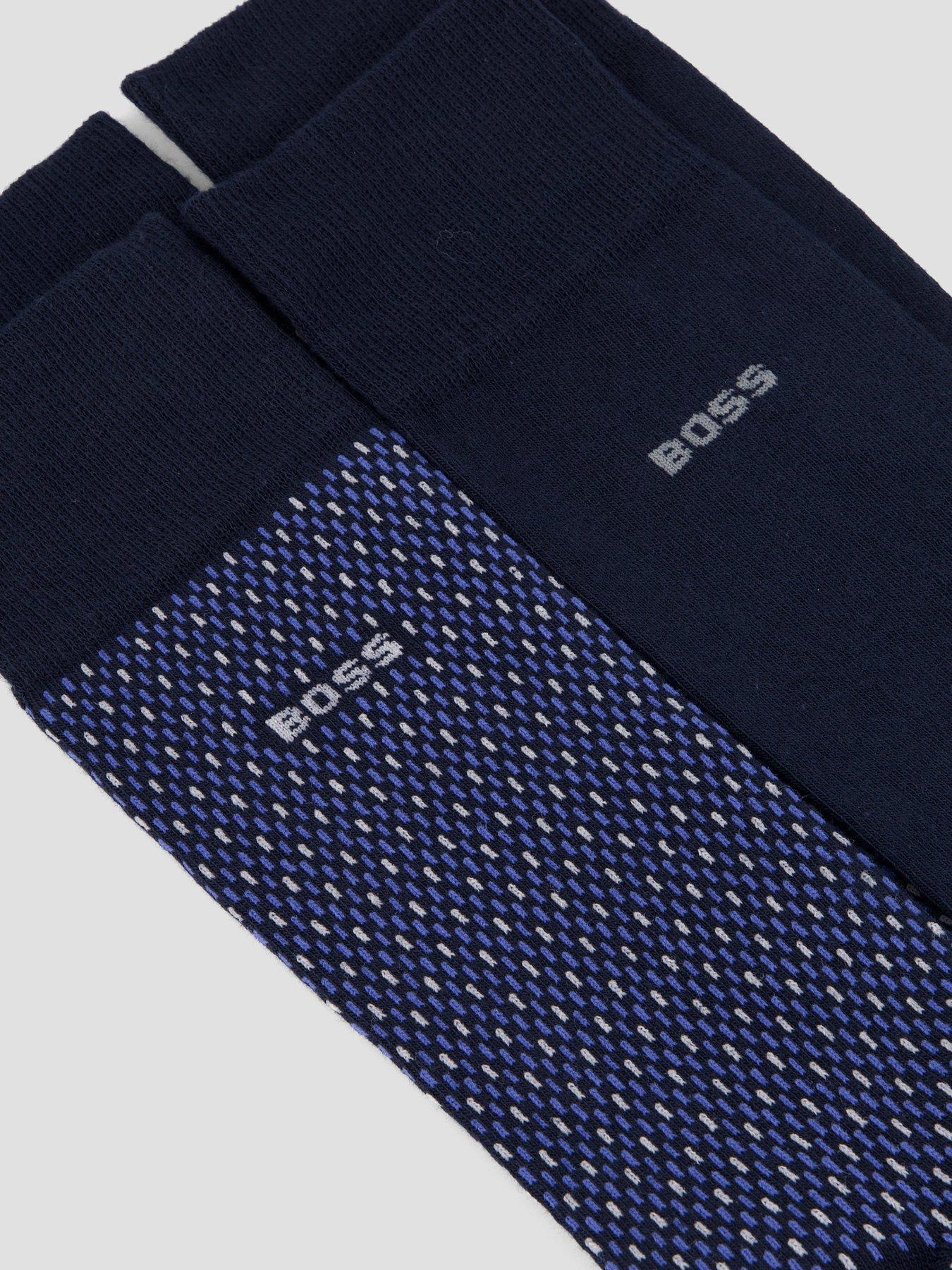 Image 3 of 3 of BOSS 2 Pack Minipattern Crew Socks - Navy