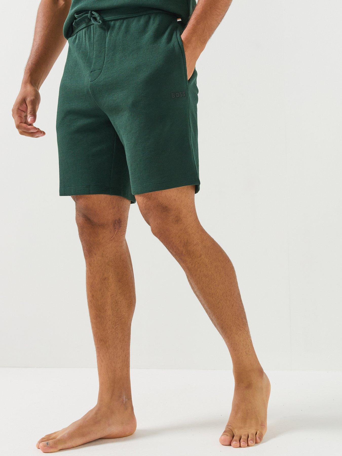 BOSS Waffle Loungewear Shorts - Dark Green