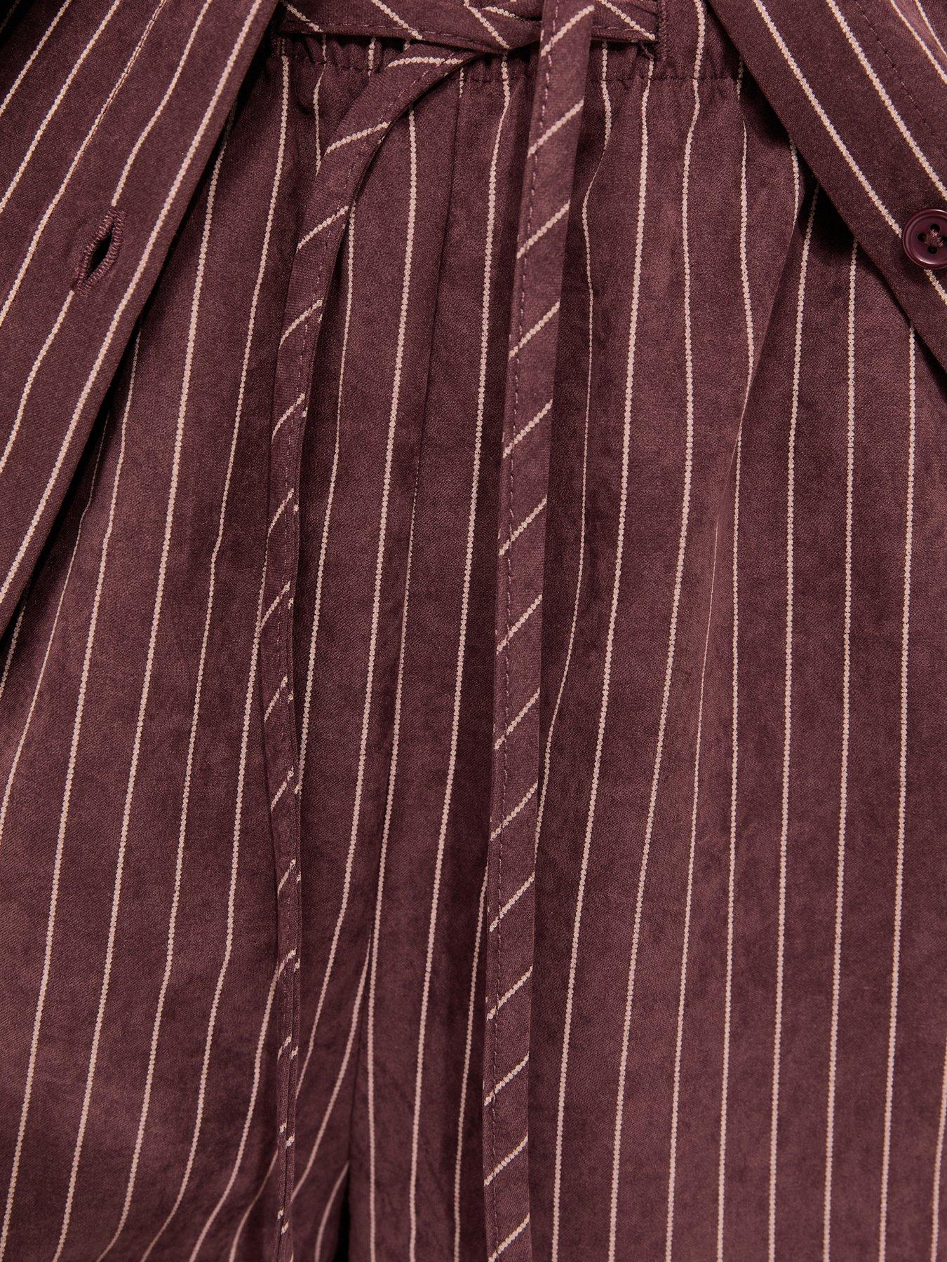 Image 5 of 5 of New Look Striped Woven Wide Leg Trousers - Red