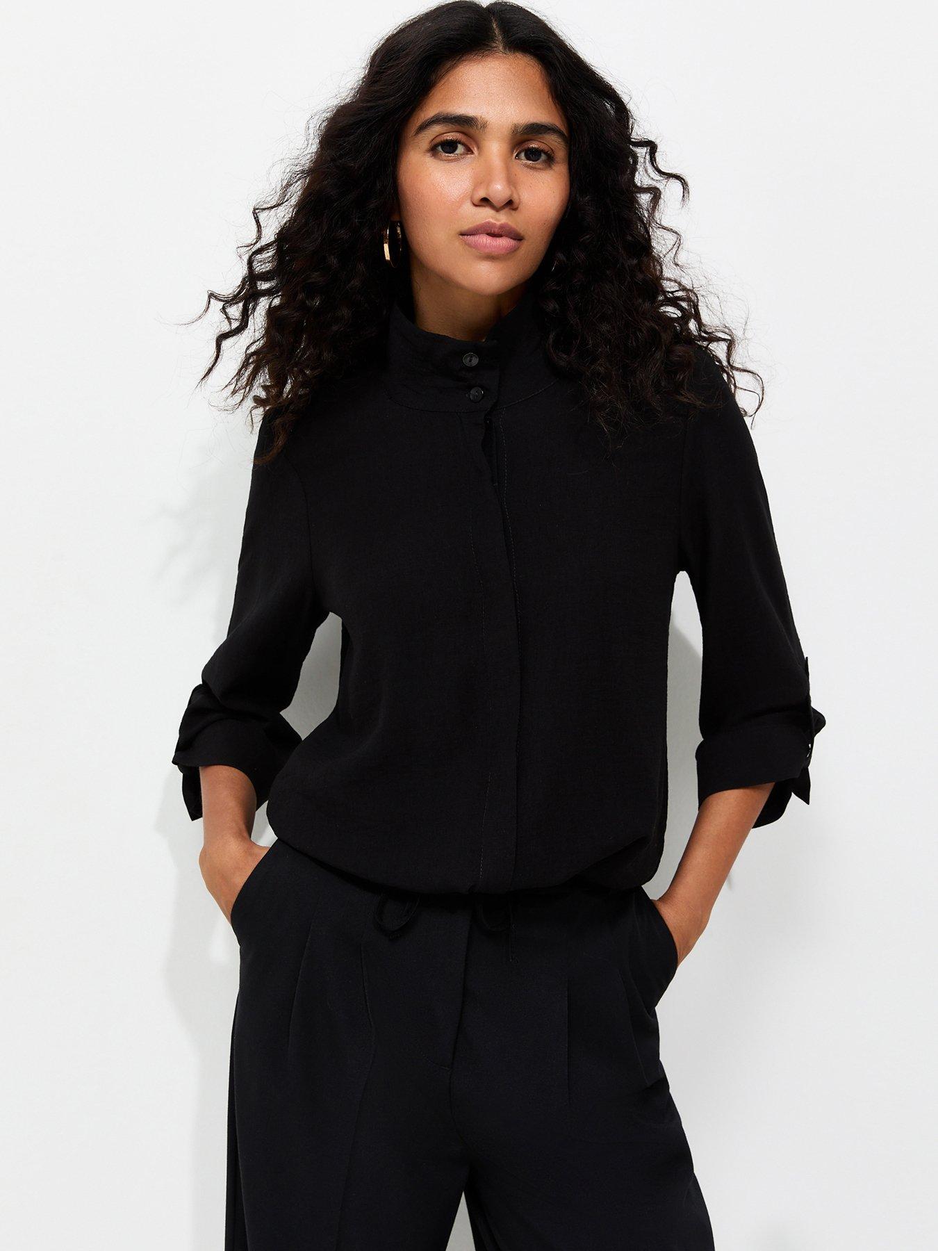 New Look Jersey Funnel Neck Shirt - Black