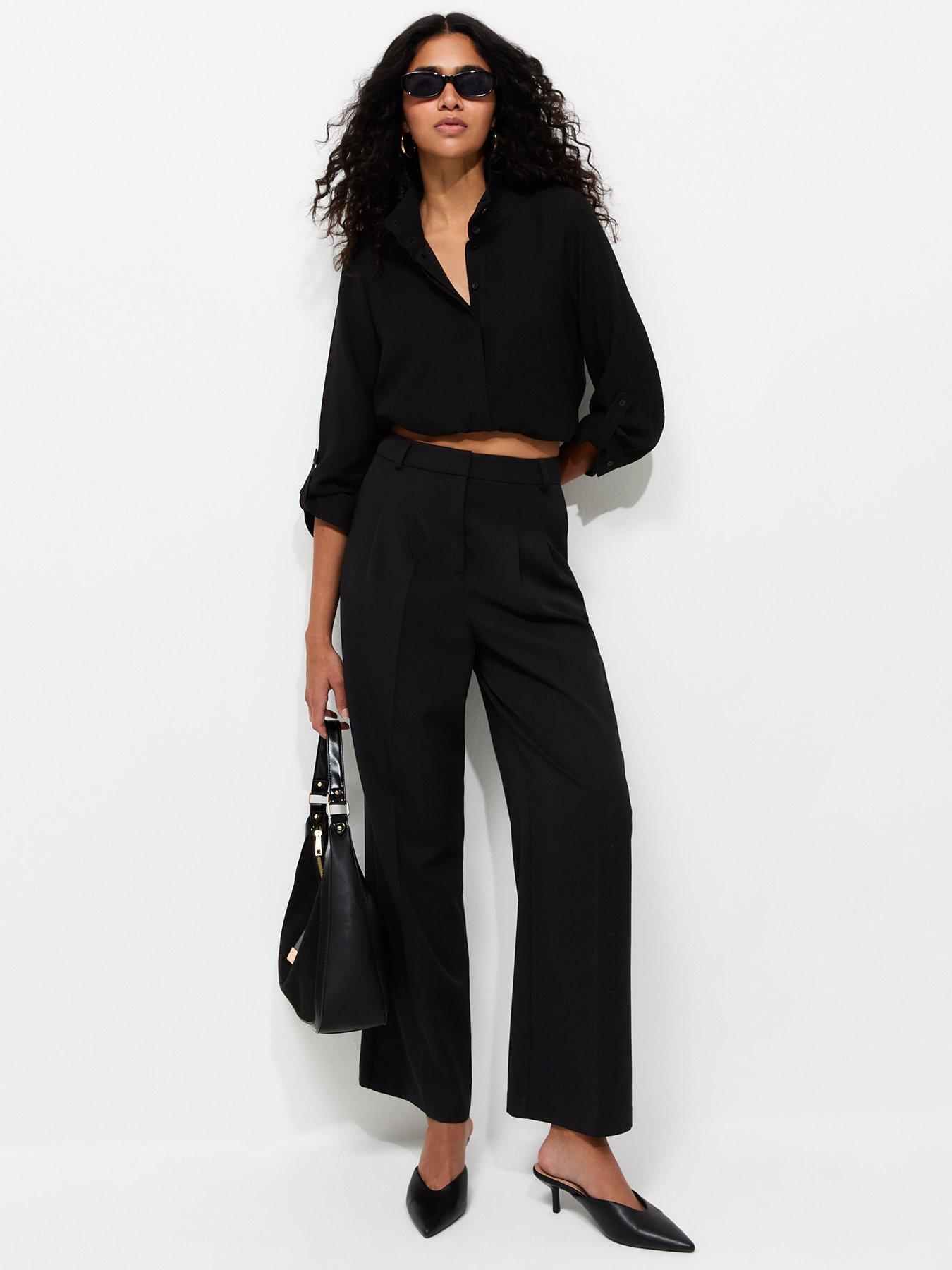 Image 3 of 5 of New Look Jersey Funnel Neck Shirt - Black