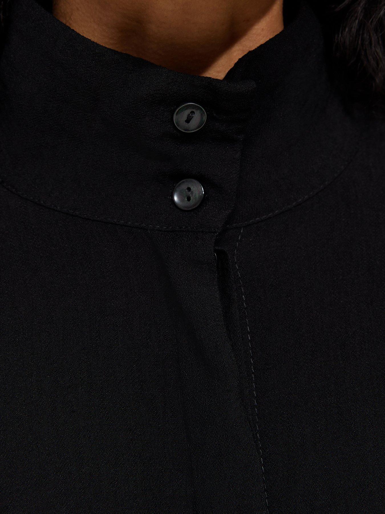 Image 5 of 5 of New Look Jersey Funnel Neck Shirt - Black