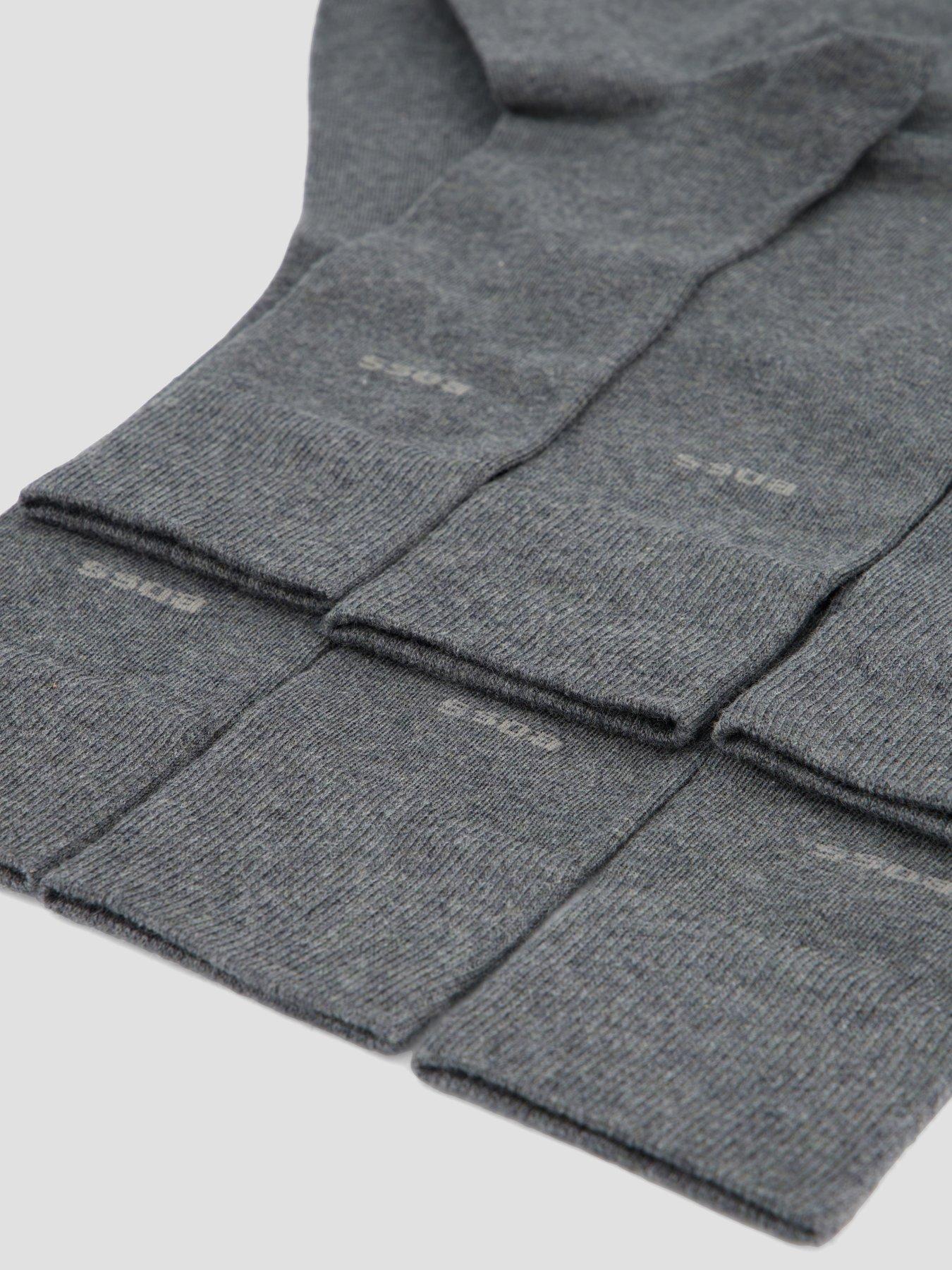 Image 4 of 5 of BOSS Bodywear 3 Pack Logo Crew Socks - Grey