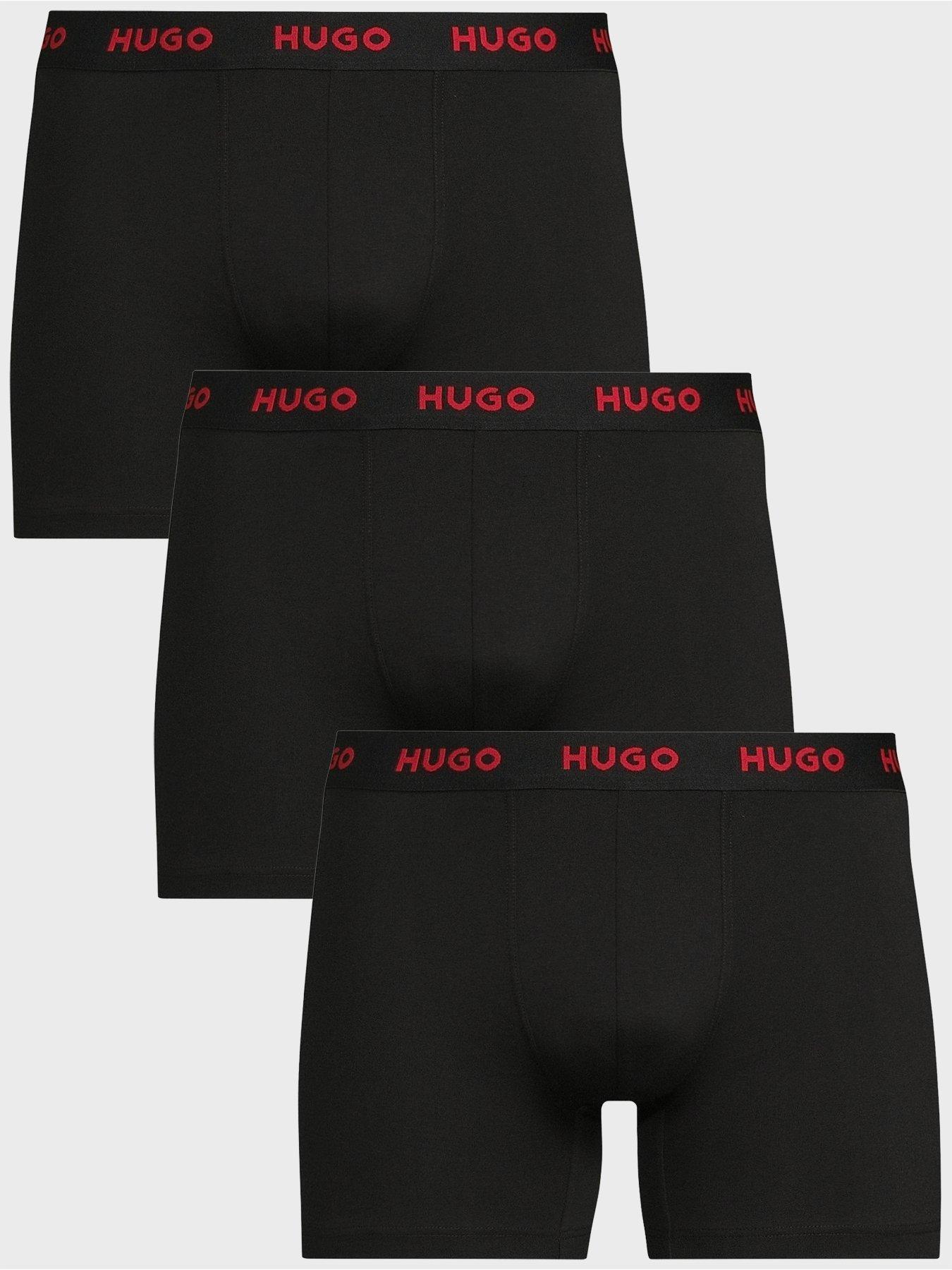 HUGO Bodywear 3 Pack Triplet Metalic Waistband Boxer - Black