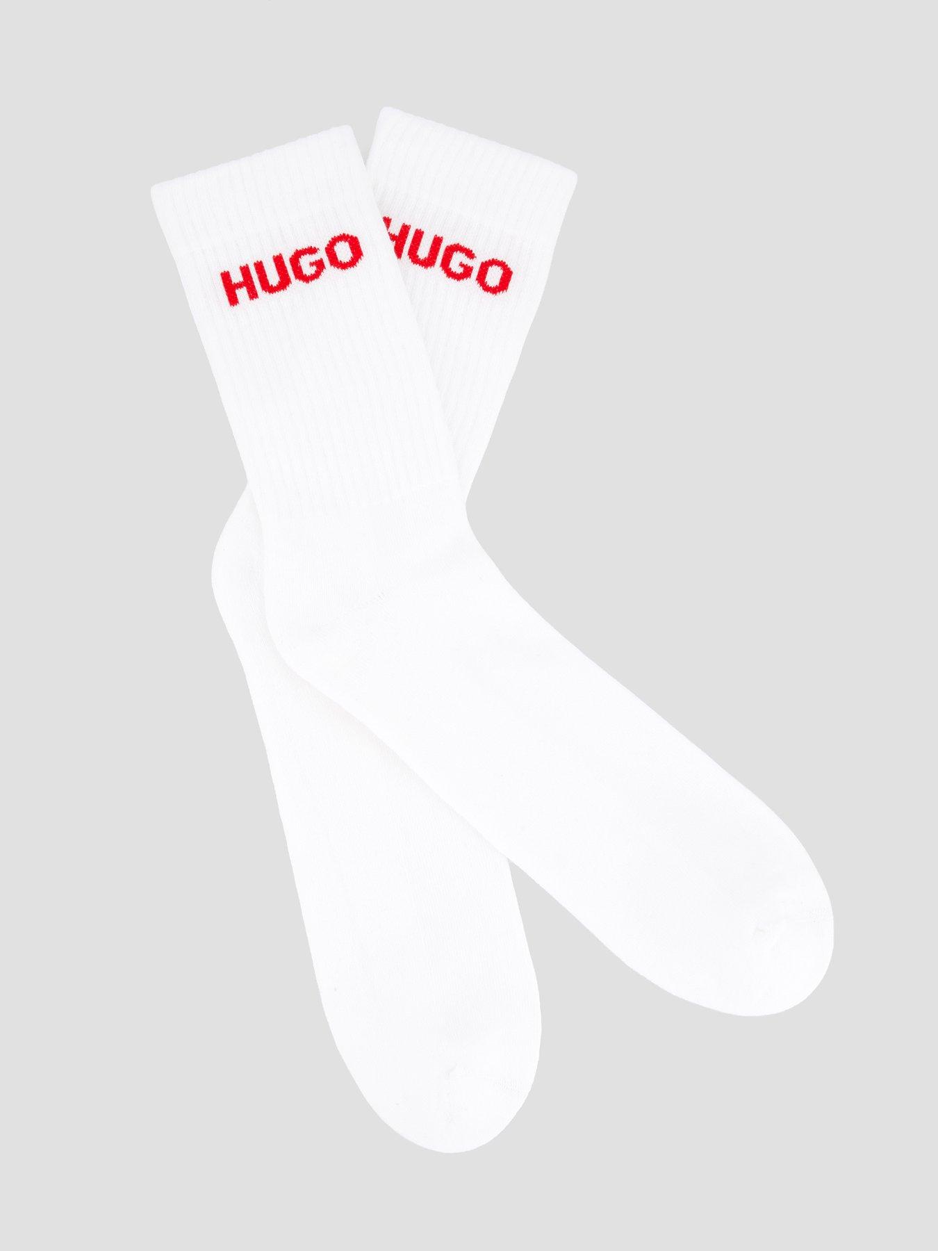 Image 2 of 3 of HUGO Mens 6 Pack Rib Logo Sweatshirt Socks - Multi