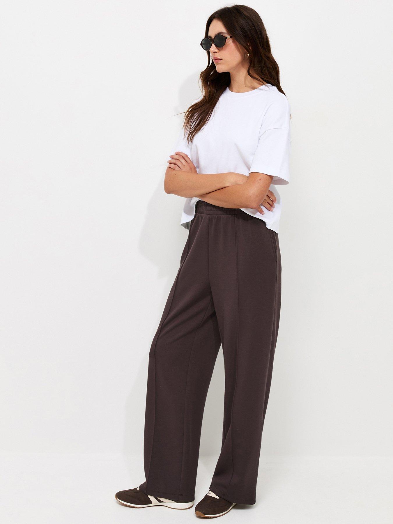 New Look Premium Dark Burgundy Wide Leg Co-ord Joggers