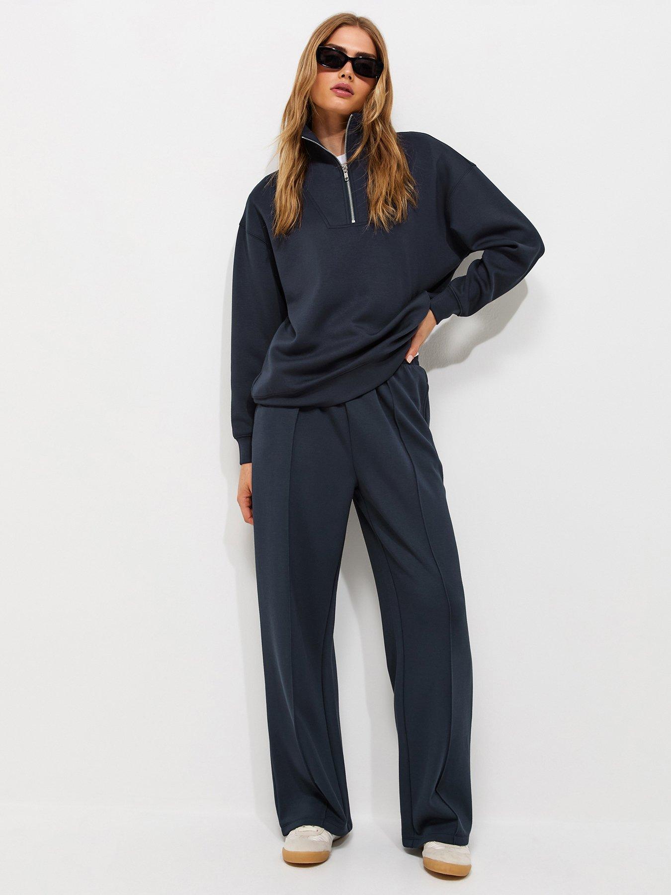 New Look Premium Navy Wide Leg Co-Ord Joggers - Blue