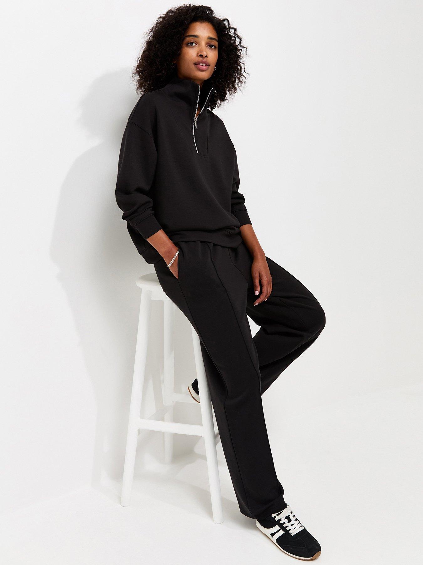 New Look Premium Black Wide Leg Co-ord Joggers