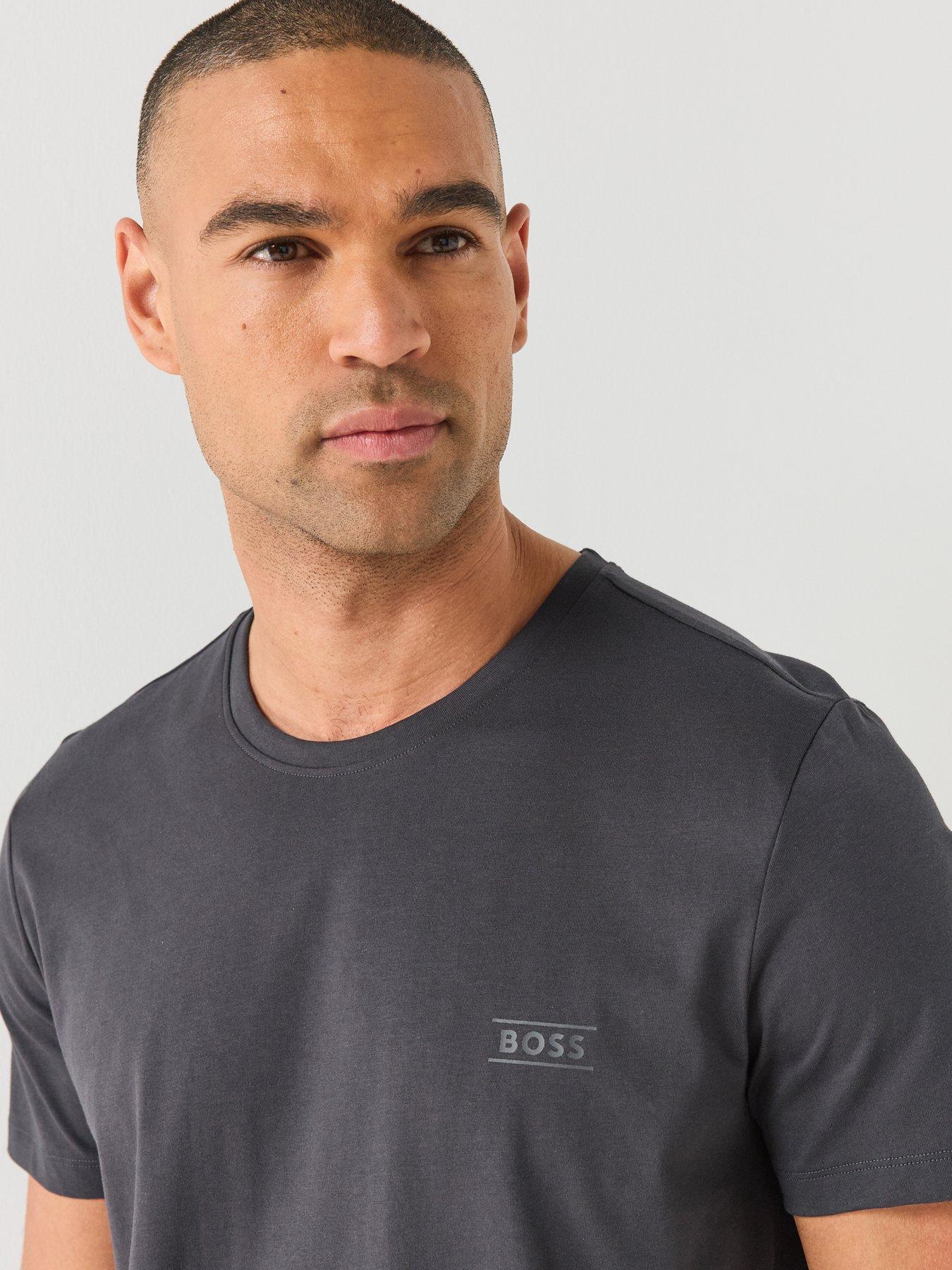 Image 4 of 6 of BOSS Mens RN 365 Cotton Logo Loungwear T-Shirt - Dark Grey
