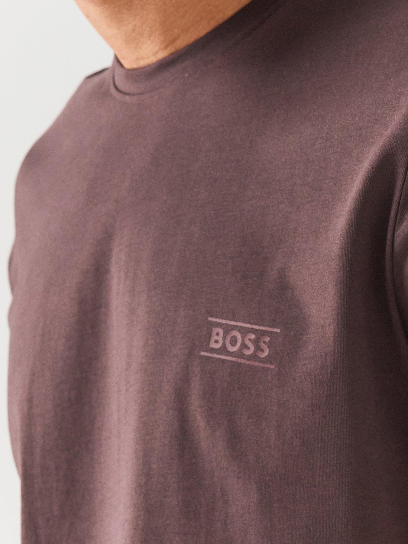 Image 4 of 7 of BOSS Mens RN 365 Cotton Jersey Logo Loungewear T-Shirt - Brown