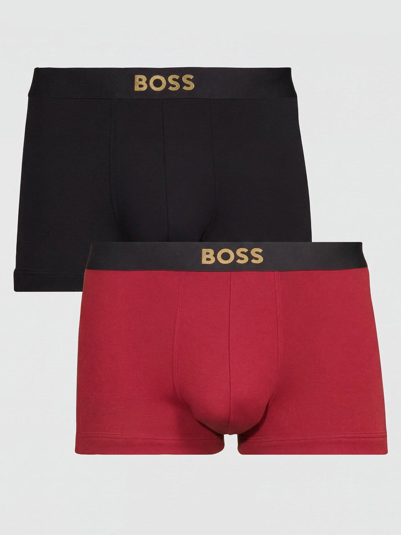 Image 1 of 3 of BOSS Trunk 2 Pack Gold Logo Gift Set Trunks - Red