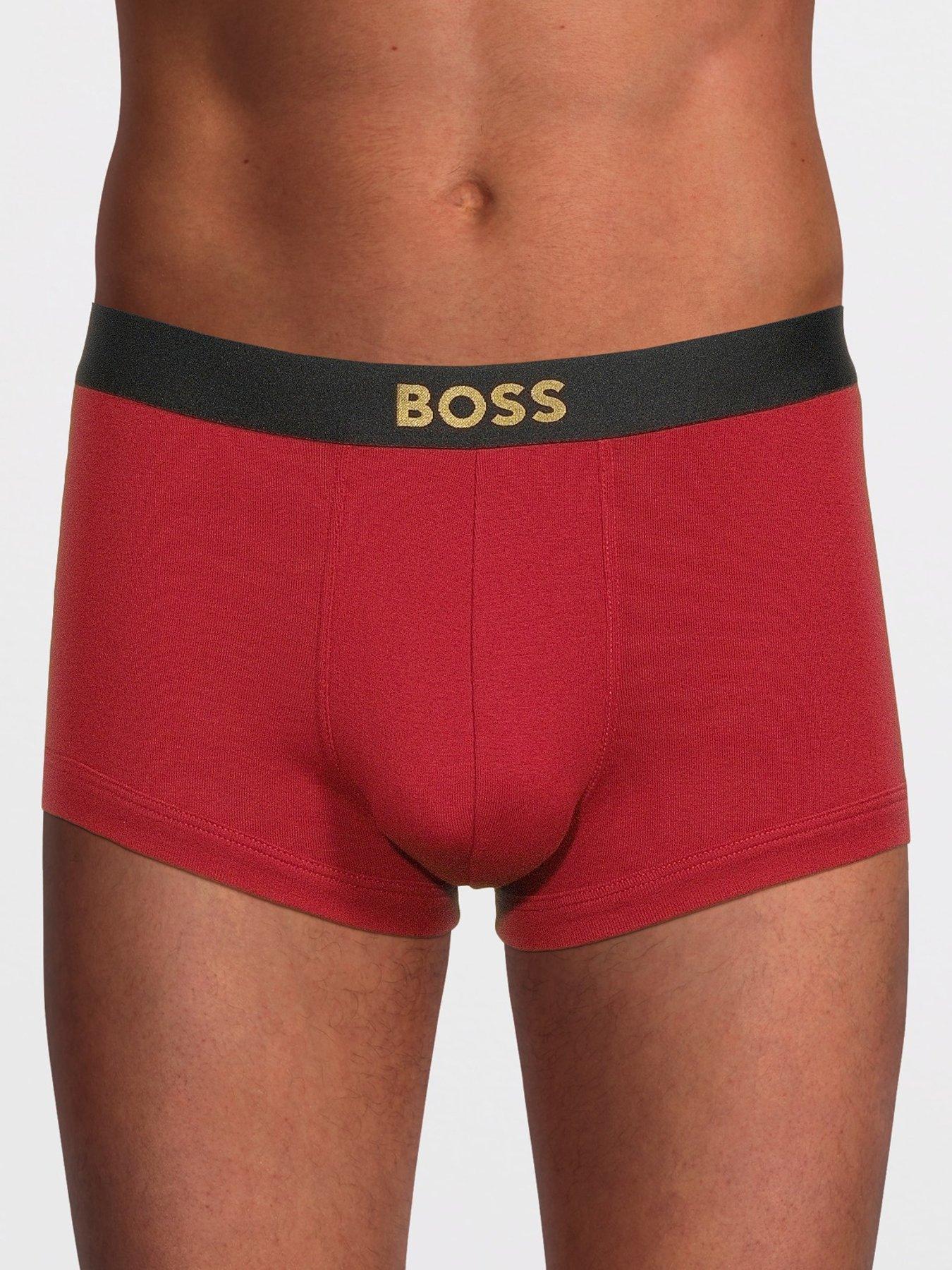 Image 2 of 3 of BOSS Trunk 2 Pack Gold Logo Gift Set Trunks - Red