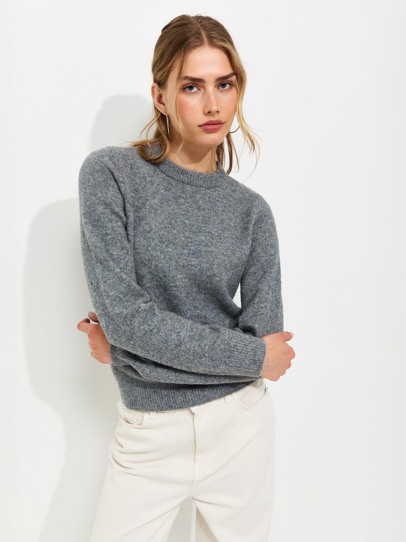 New Look Knitted Crew Neck Jumper - Grey