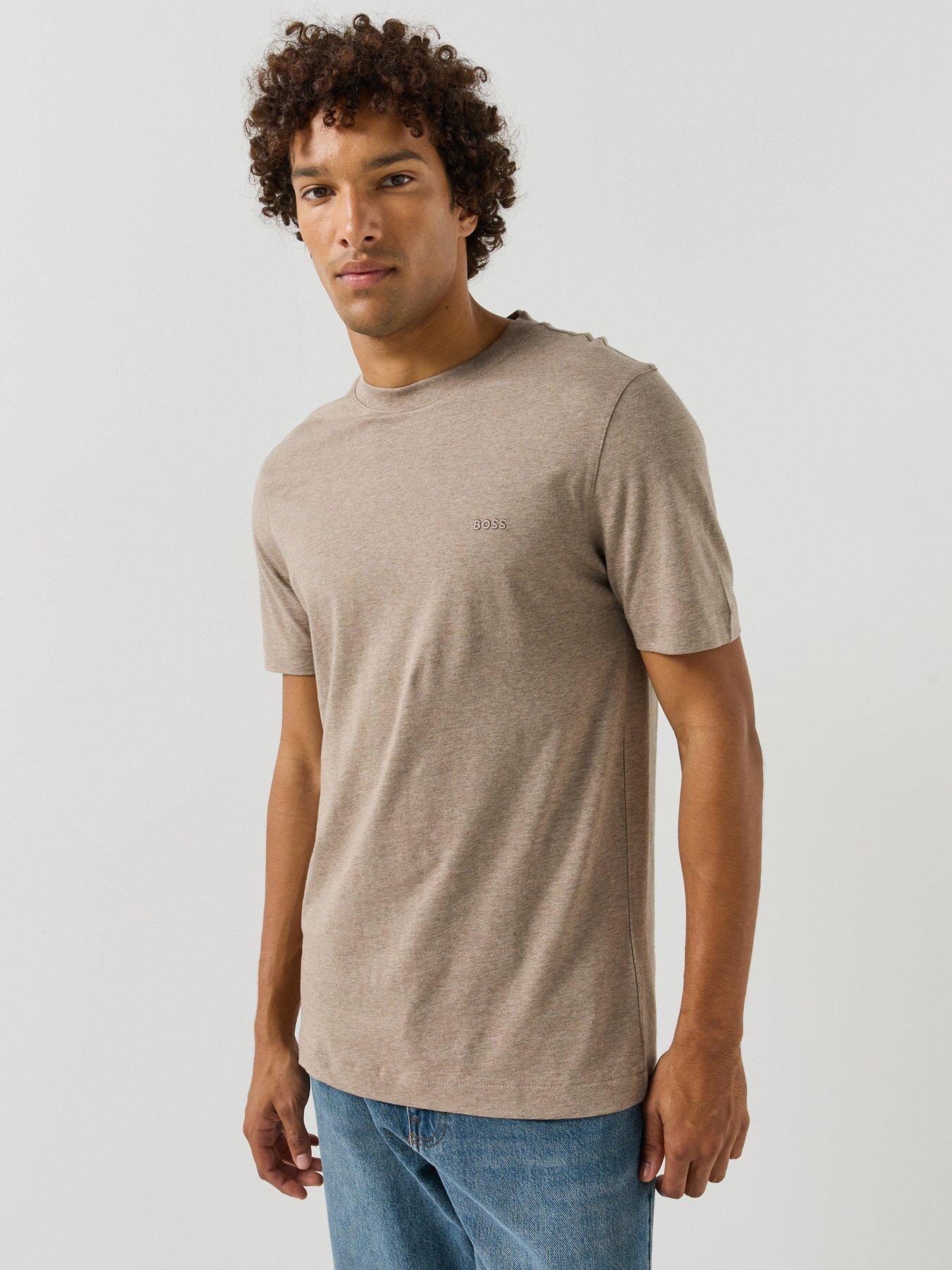 Image 1 of 5 of BOSS Boss Thompson 01 Chest Logo Regular Fit T-Shirt - Brown