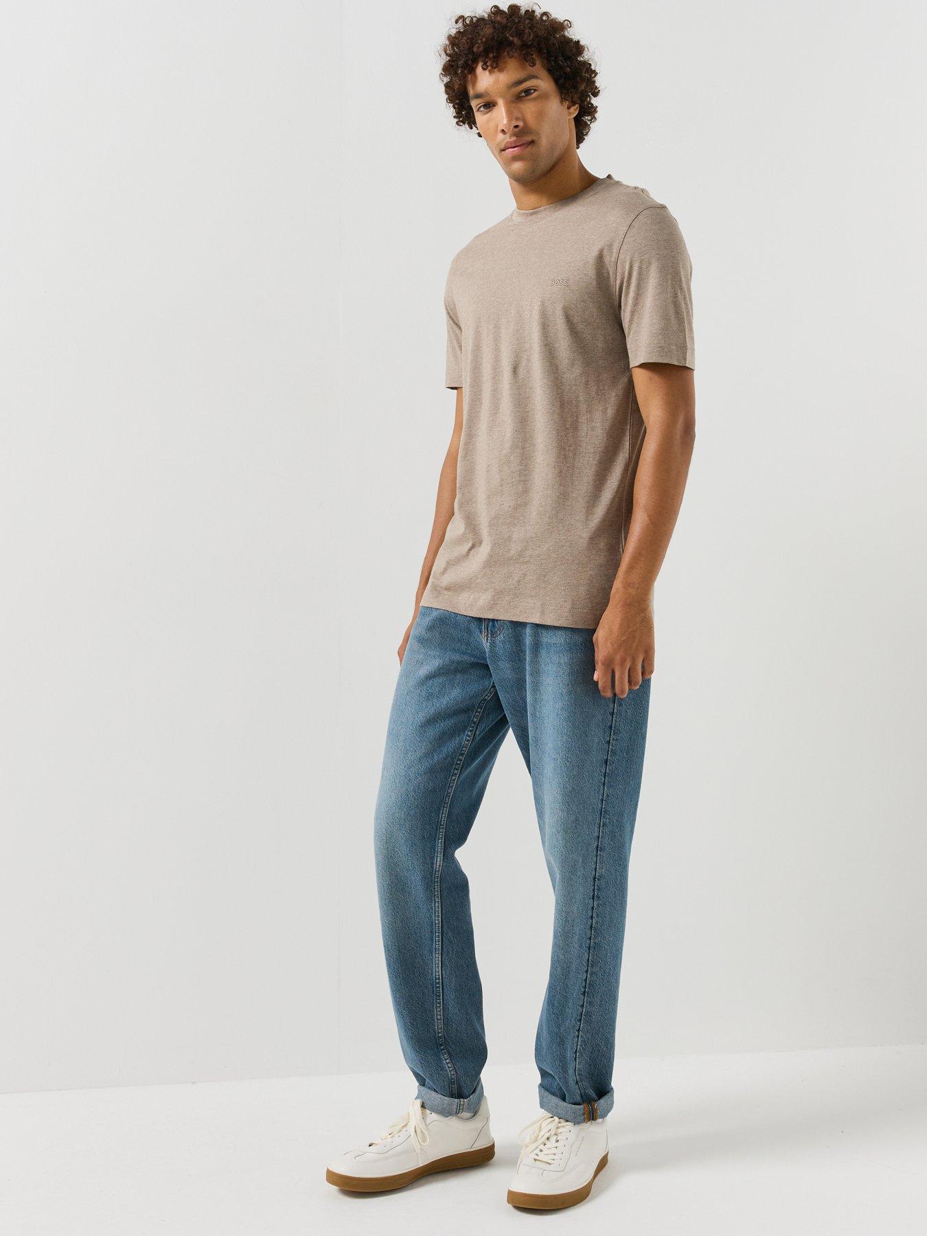 Image 3 of 5 of BOSS Boss Thompson 01 Chest Logo Regular Fit T-Shirt - Brown