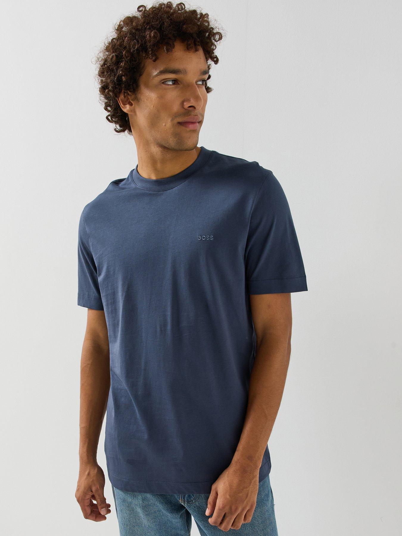 Image 1 of 5 of BOSS Boss Thompson 01 Chest Logo Regular Fit T-Shirt - Blue