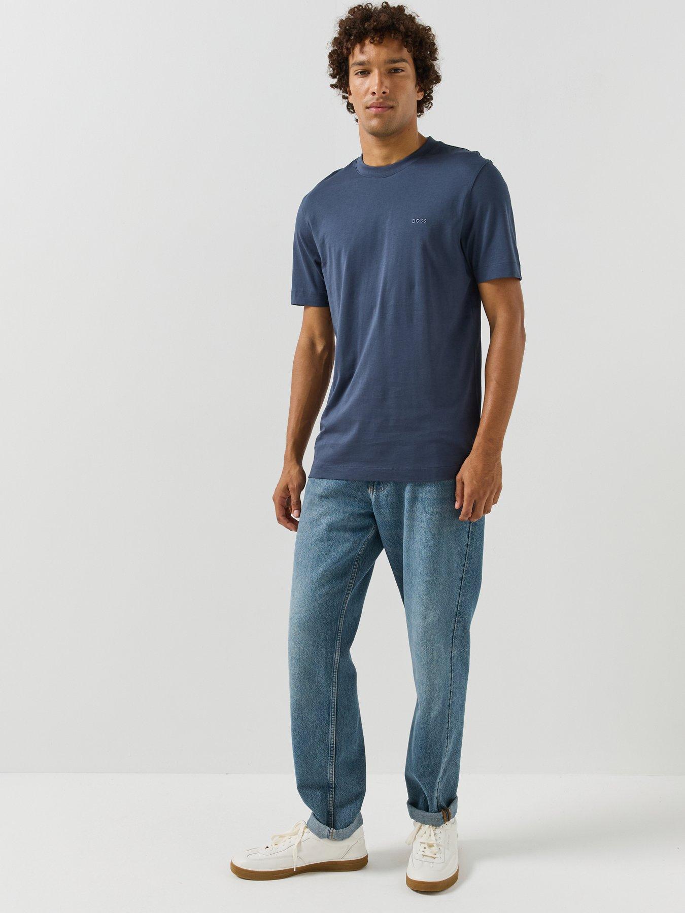 Image 3 of 5 of BOSS Boss Thompson 01 Chest Logo Regular Fit T-Shirt - Blue