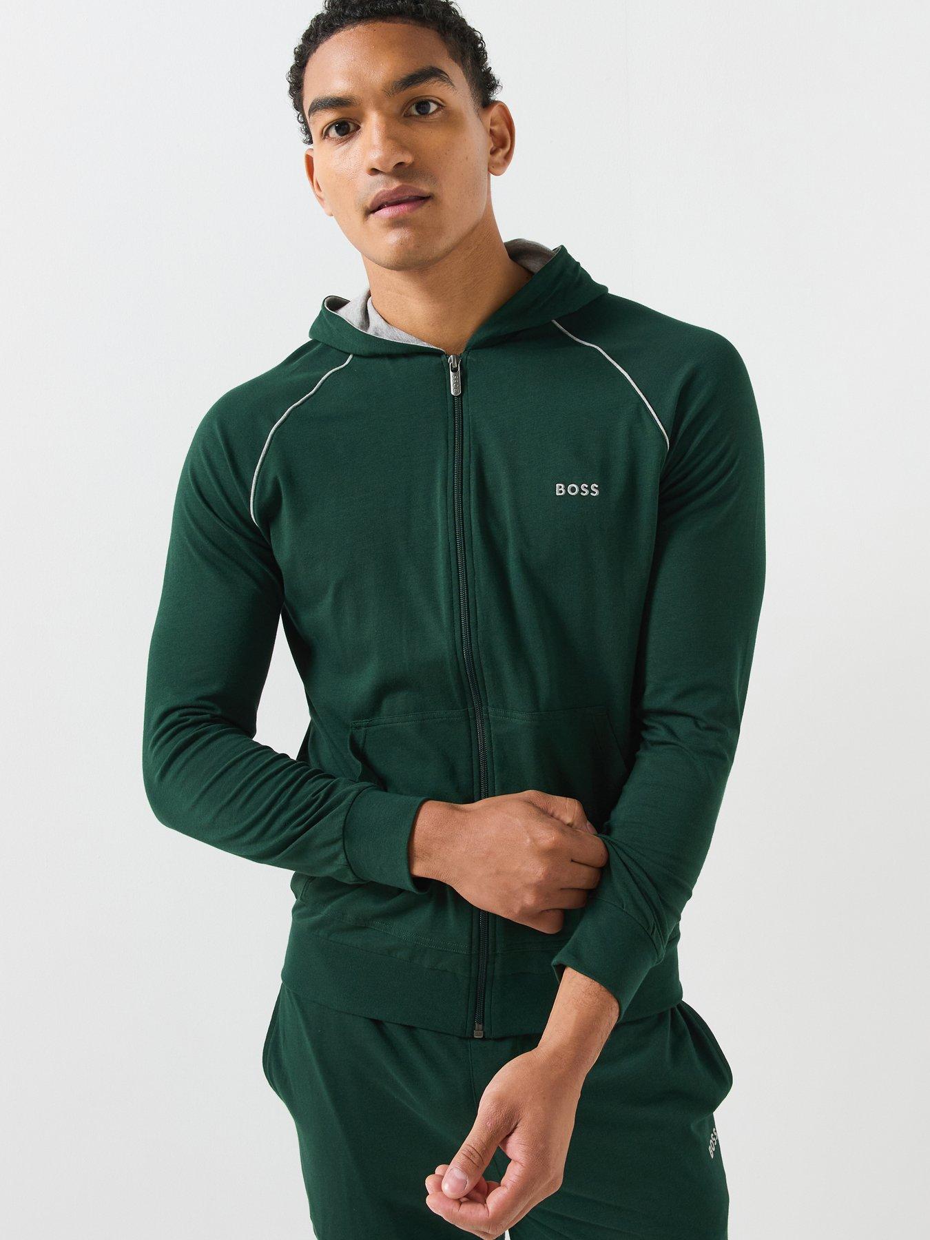 Image 1 of 5 of BOSS Mix &amp; Match Loungewear Hoodie - Dark Green