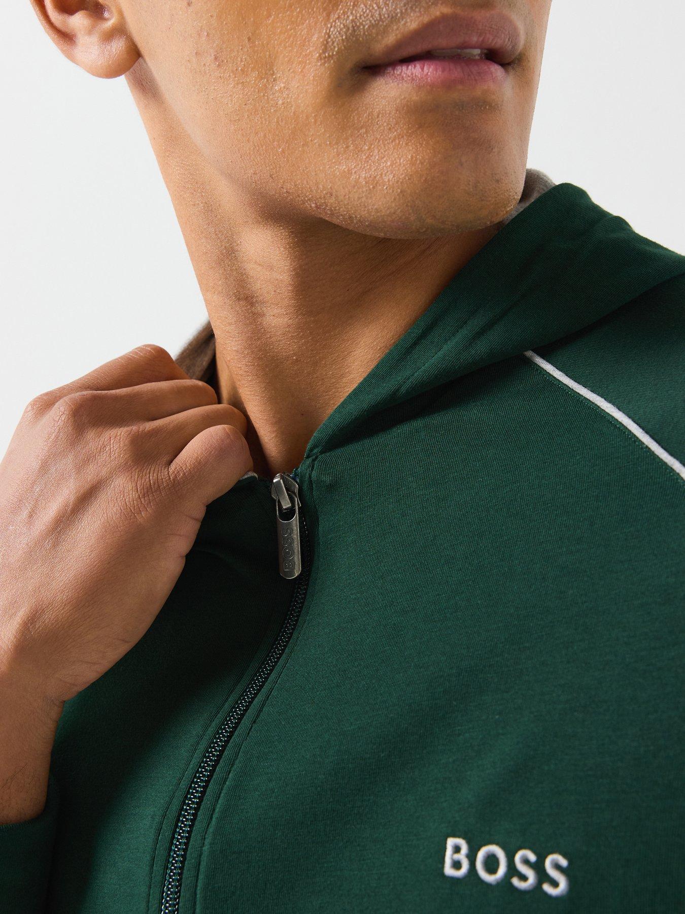 Image 4 of 5 of BOSS Mix &amp; Match Loungewear Hoodie - Dark Green