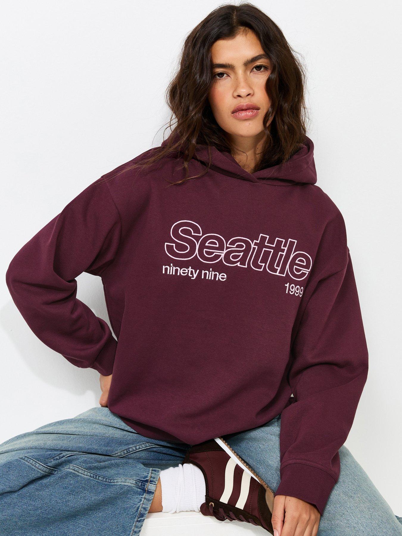 New Look Cotton Rich Seattle Hoodie - Red