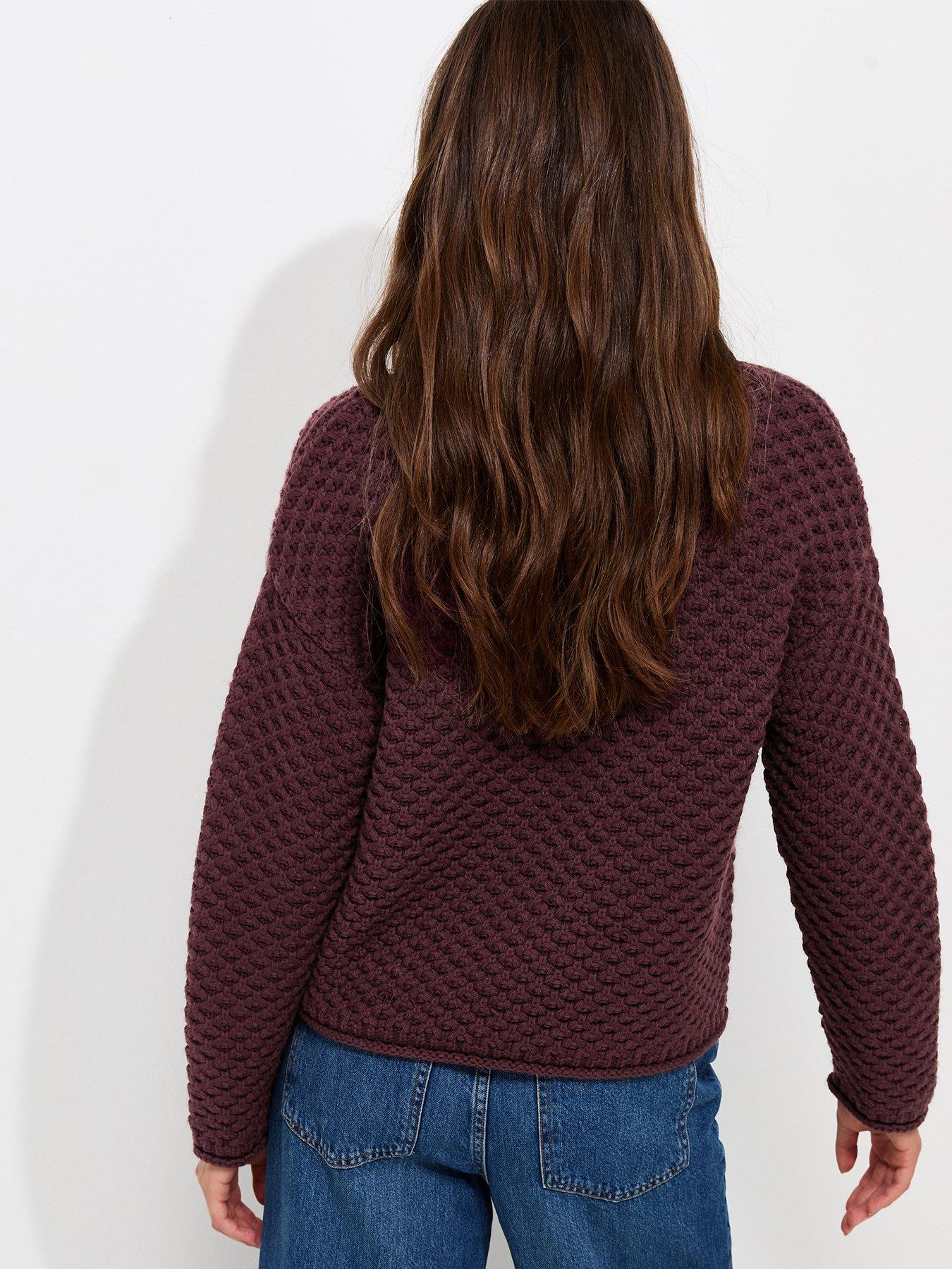 Image 2 of 5 of New Look Womens Chunky Moss Stitch Crew Neck Jumper - Red