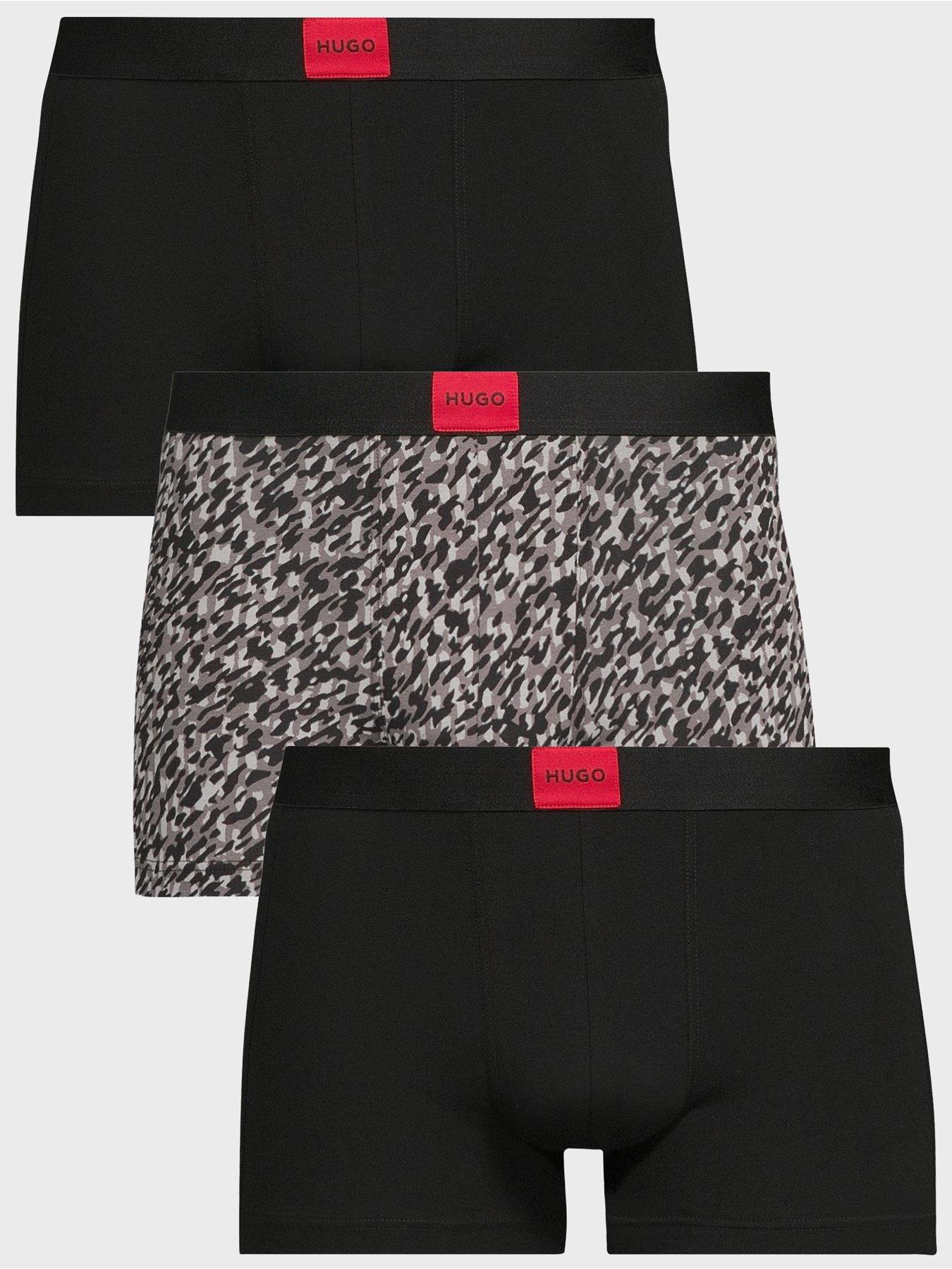 HUGO 3 Pack Galaxy Design Trunks - Dark Grey