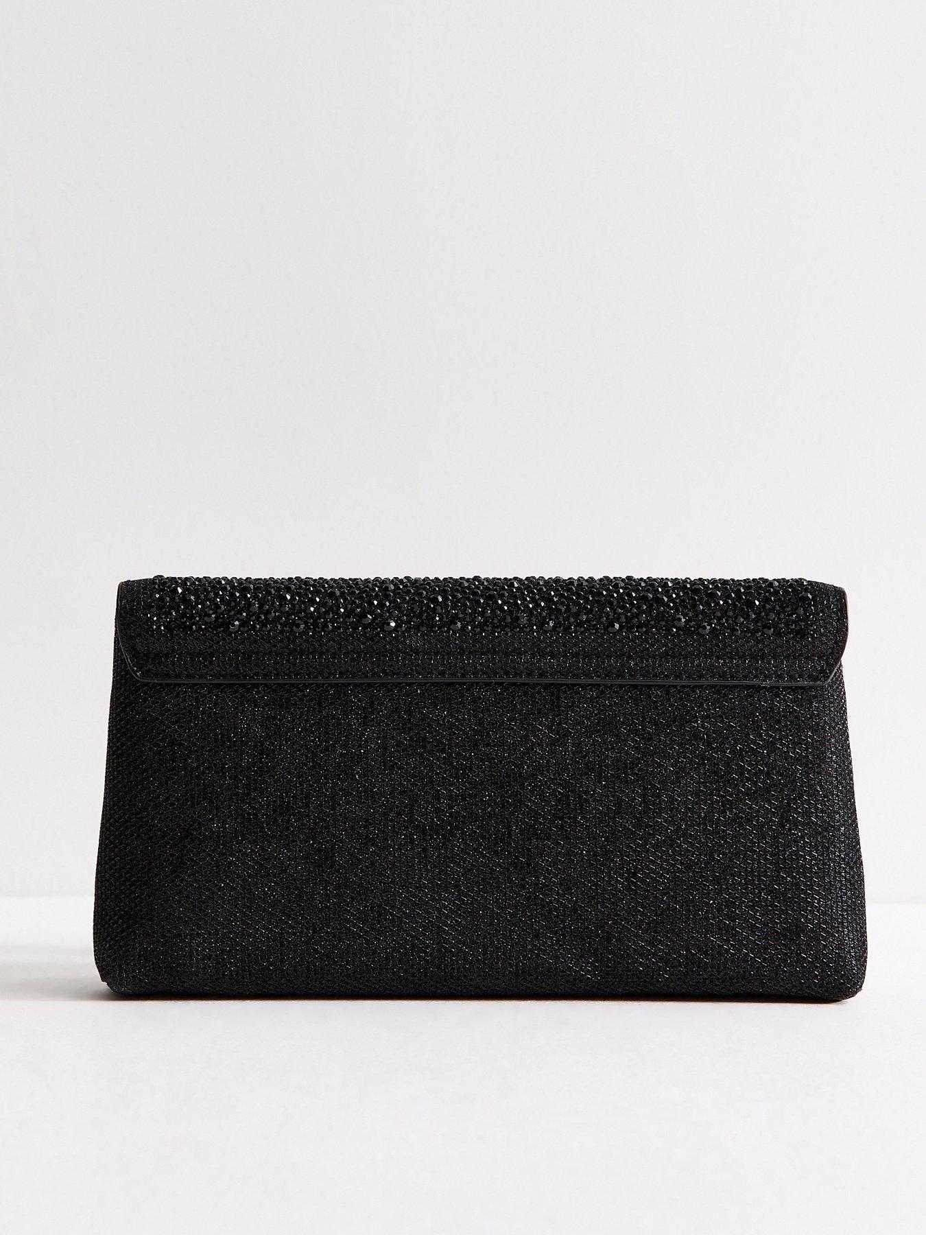 Image 4 of 6 of New Look Black Diamante Embellished Chain Shoulder Bag