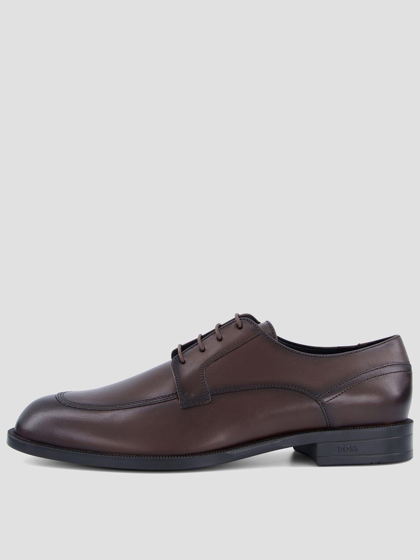 Image 1 of 7 of BOSS Men's Tayil Leather Derby Shoes - Brown