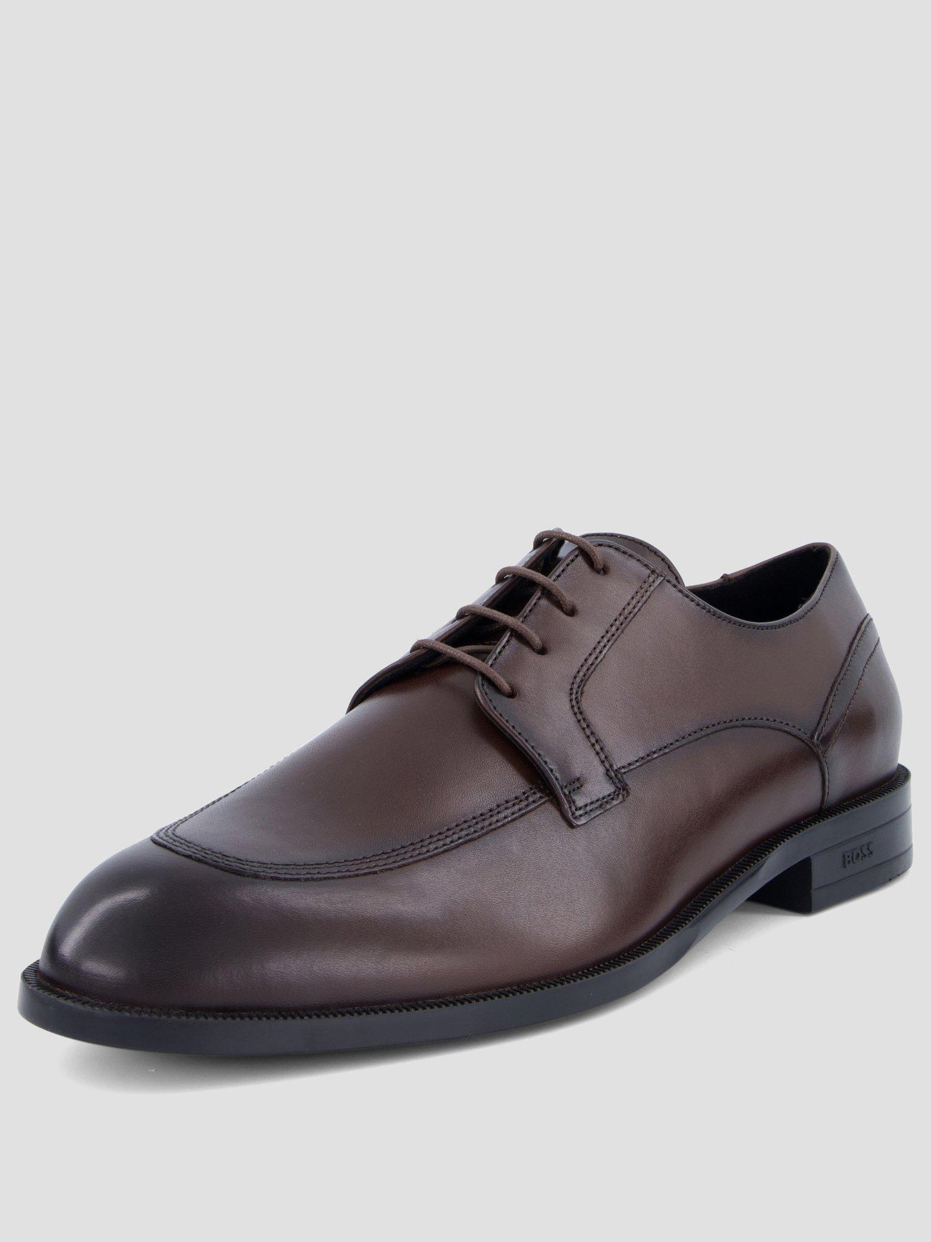 Image 2 of 7 of BOSS Men's Tayil Leather Derby Shoes - Brown