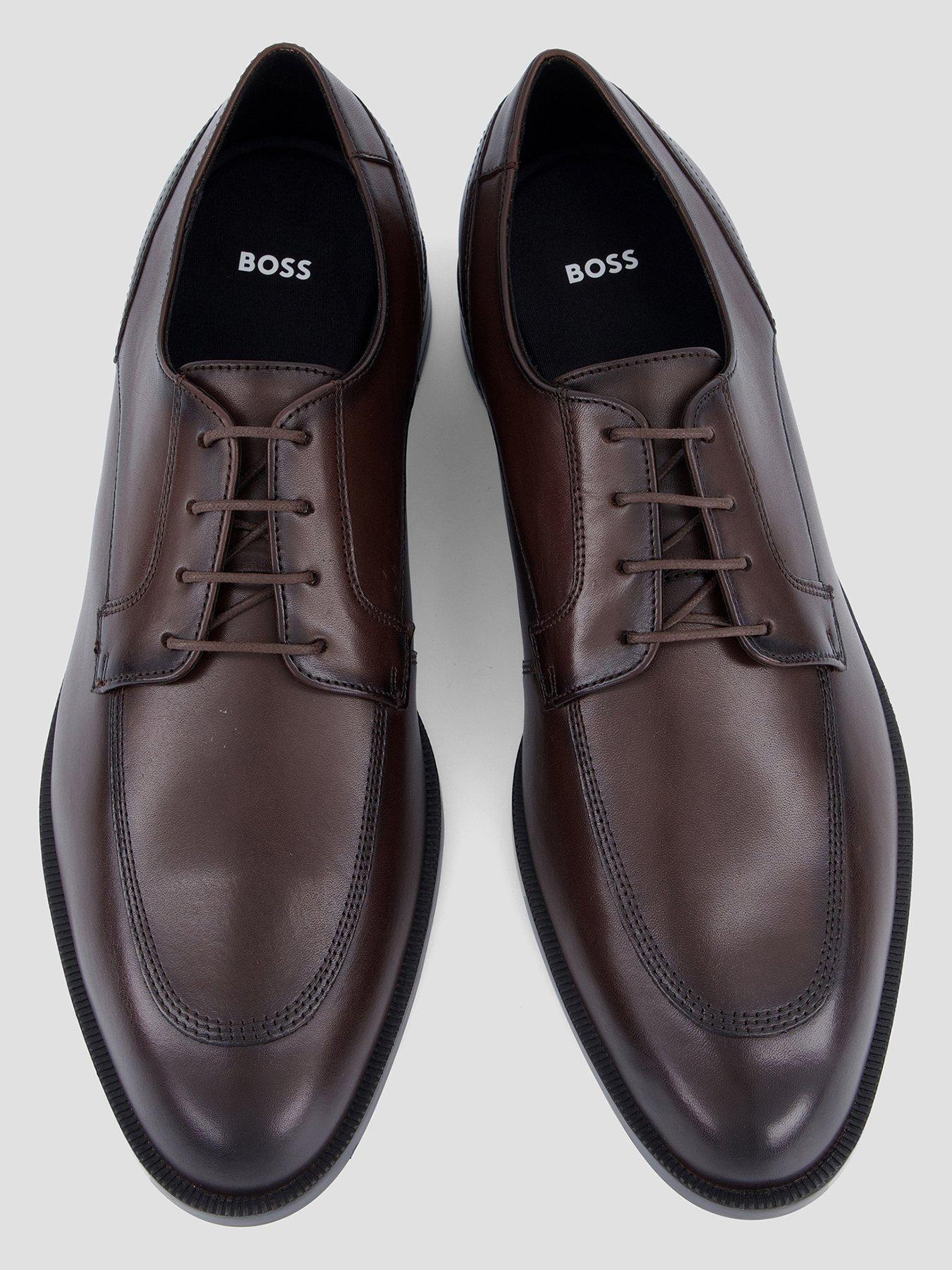 Image 3 of 7 of BOSS Men's Tayil Leather Derby Shoes - Brown