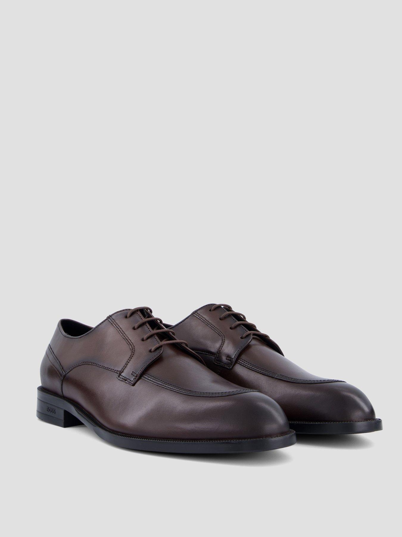 Image 6 of 7 of BOSS Men's Tayil Leather Derby Shoes - Brown