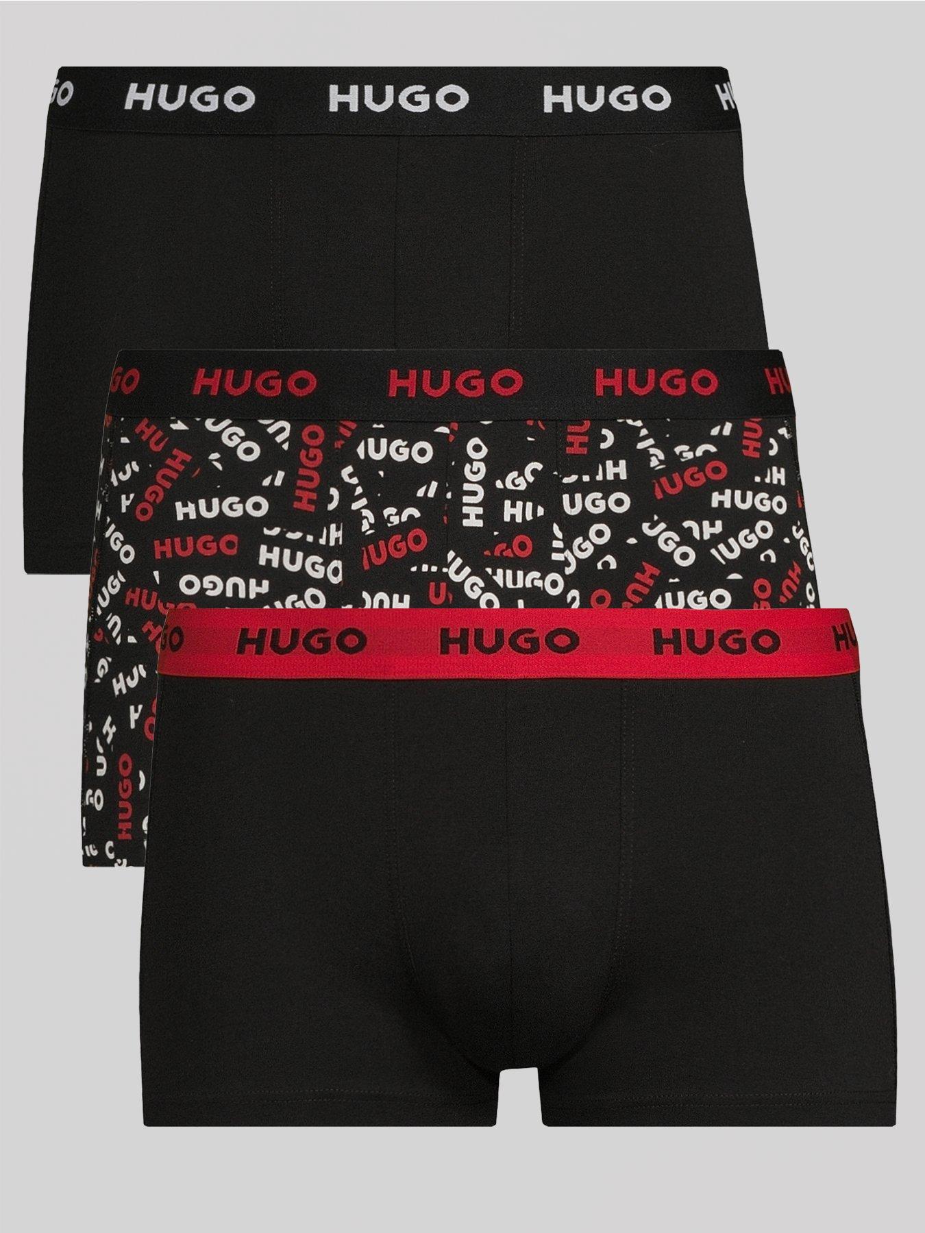 Image 1 of 3 of HUGO Mens Hugo Triplet Design 3 Pack Trunks - Multi