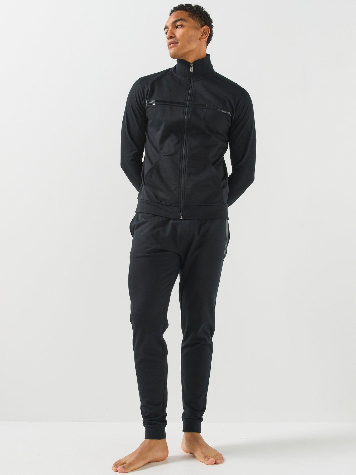Image 3 of 5 of BOSS Bodywear Authentic Loungewear Zip Top - Black