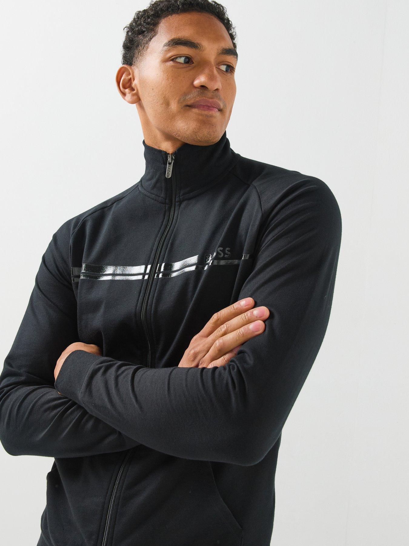 Image 4 of 5 of BOSS Bodywear Authentic Loungewear Zip Top - Black