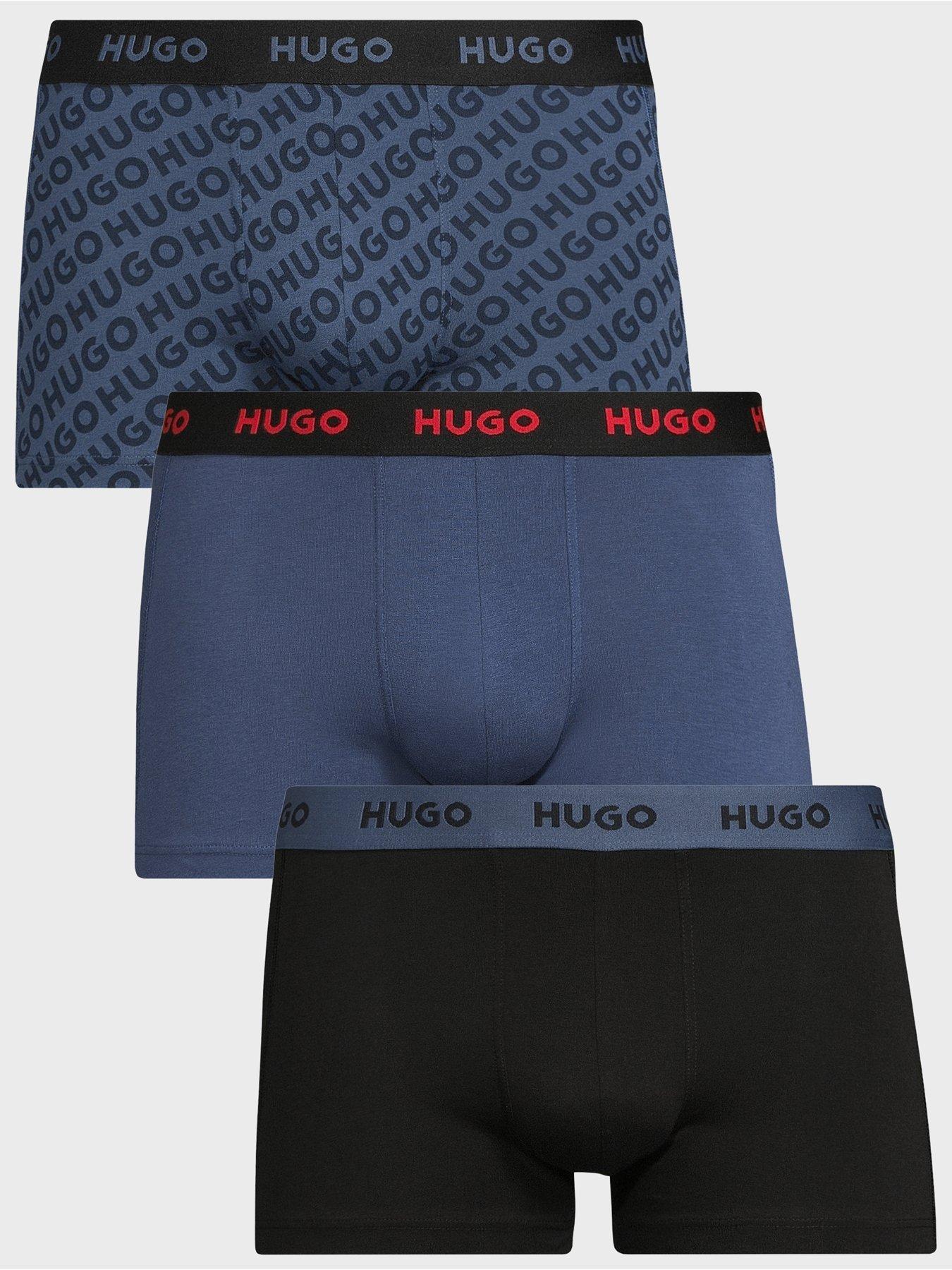 HUGO Triplet Design 3 Pack Trunks - Blue