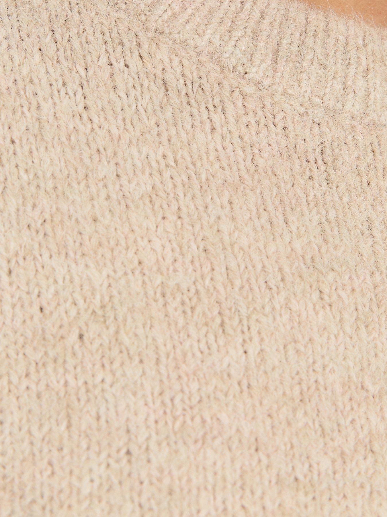 Image 6 of 6 of New Look Oatmeal Brushed Knit T-Shirt - Beige