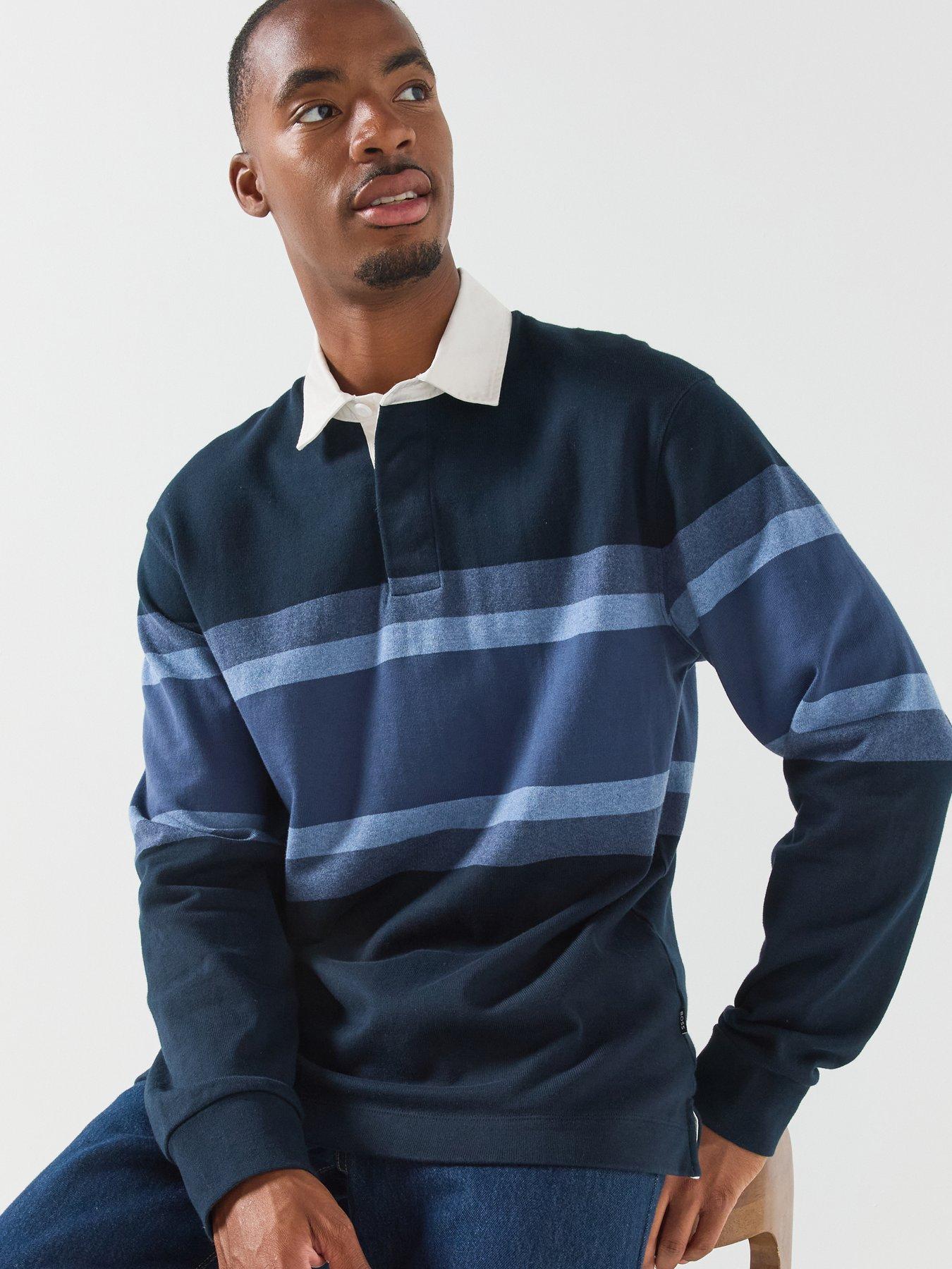 BOSS Boss C-Saarinen 18 Rugby Long Sleeve Polo Shirt - Navy