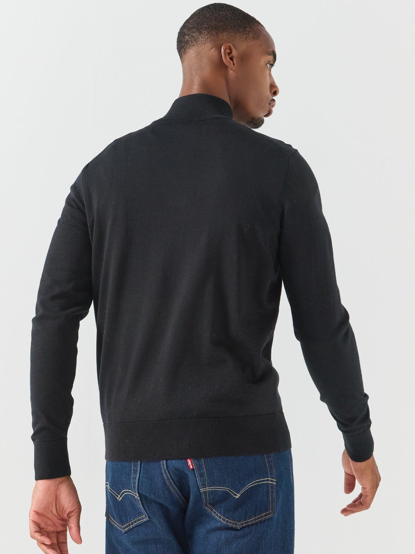 Image 2 of 6 of BOSS Boss H-Ebenji 1/4 Zip Knitted Jumper - Black
