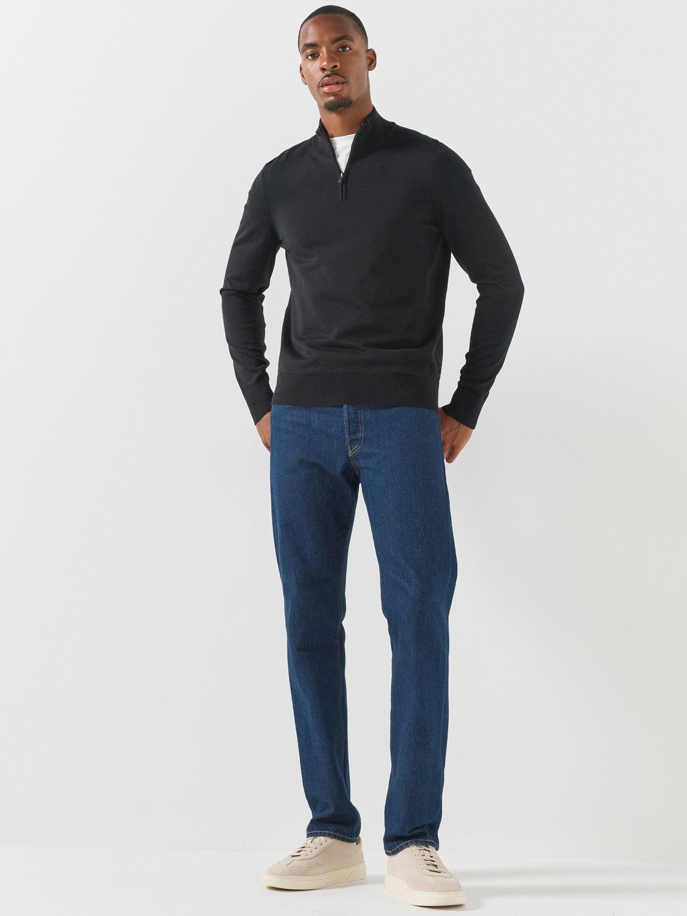 Image 3 of 6 of BOSS Boss H-Ebenji 1/4 Zip Knitted Jumper - Black