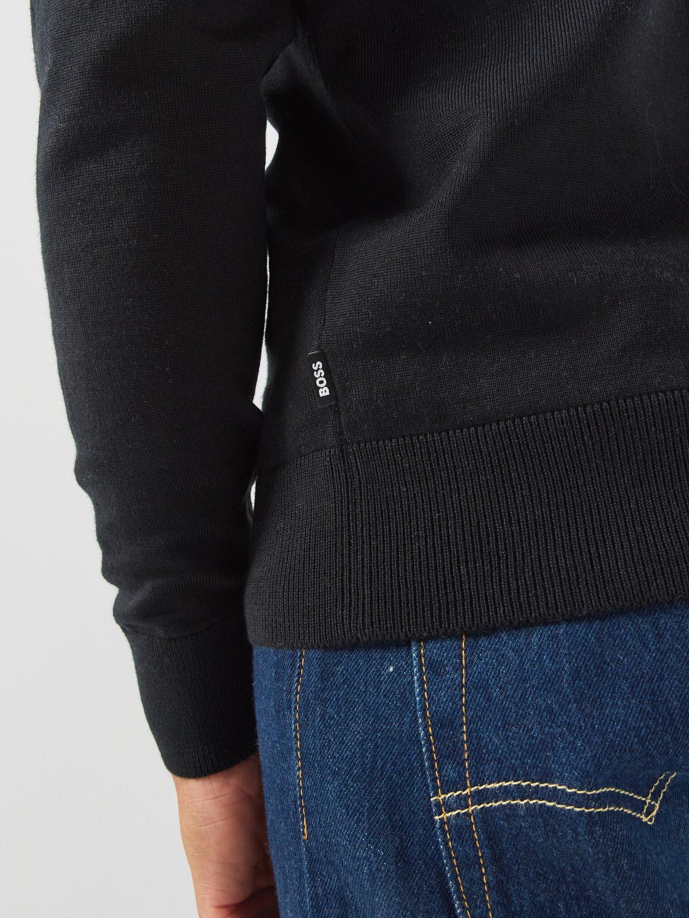 Image 5 of 6 of BOSS Boss H-Ebenji 1/4 Zip Knitted Jumper - Black