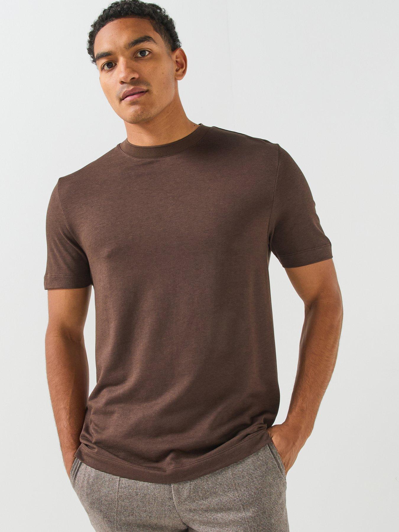 Image 1 of 6 of BOSS H-Thompson 205 Regular Fit T-Shirt - Brown