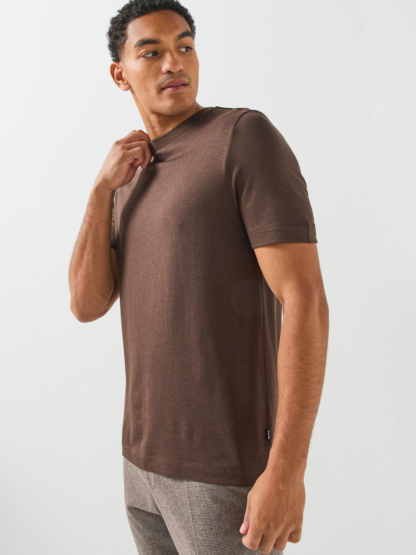 Image 4 of 6 of BOSS H-Thompson 205 Regular Fit T-Shirt - Brown