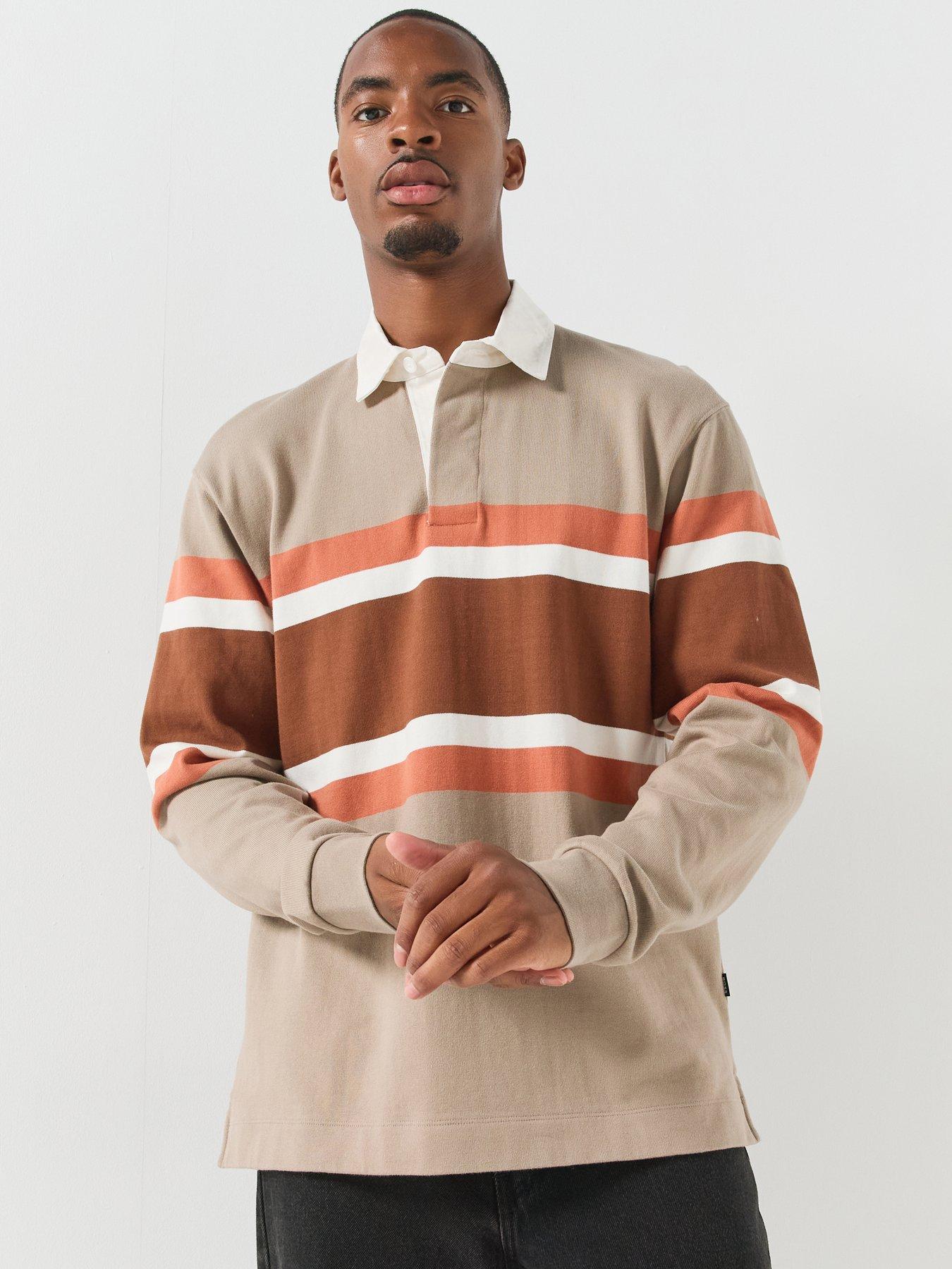 Image 1 of 6 of BOSS C-Saarinen 18 Rugby Long Sleeve Polo Shirt - Light Brown