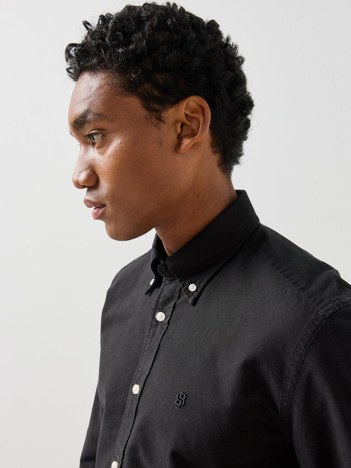Image 4 of 6 of BOSS Mens H-Liam Button Down Regular Fit Shirt - Black