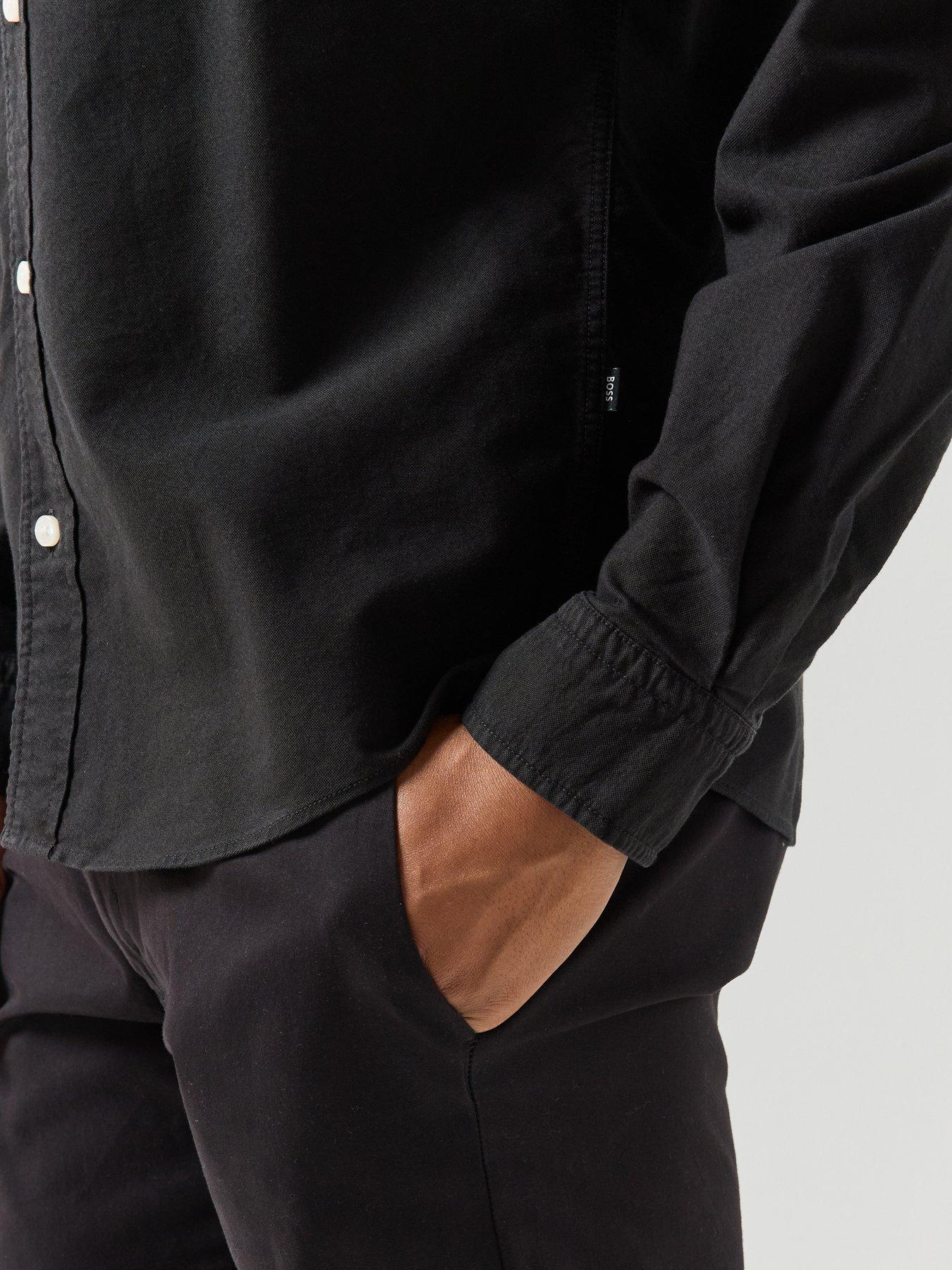 Image 5 of 6 of BOSS Mens H-Liam Button Down Regular Fit Shirt - Black