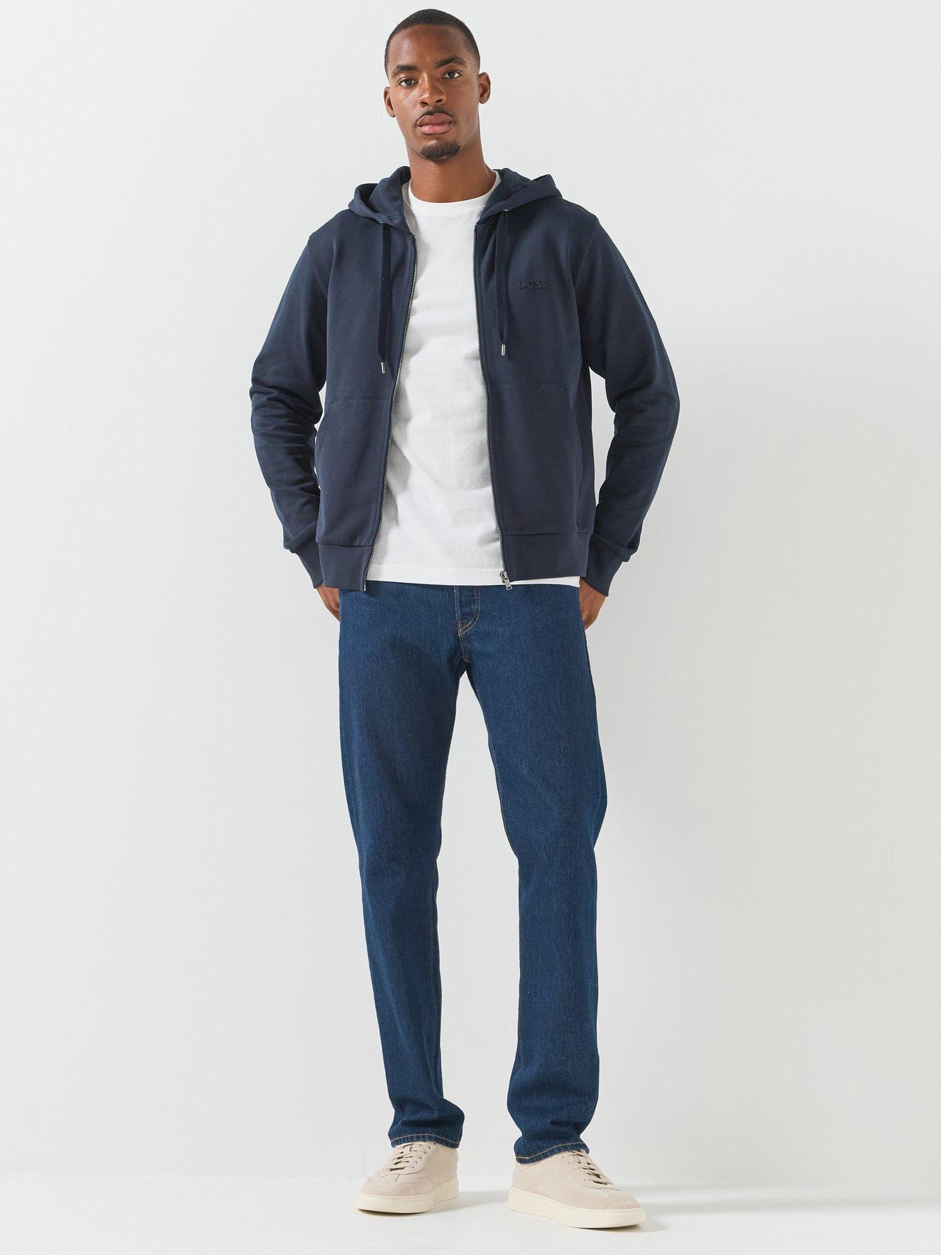 Image 1 of 6 of BOSS Boss C-Silva 23 BB Relaxed Fit Zip Through Hoodie - Navy